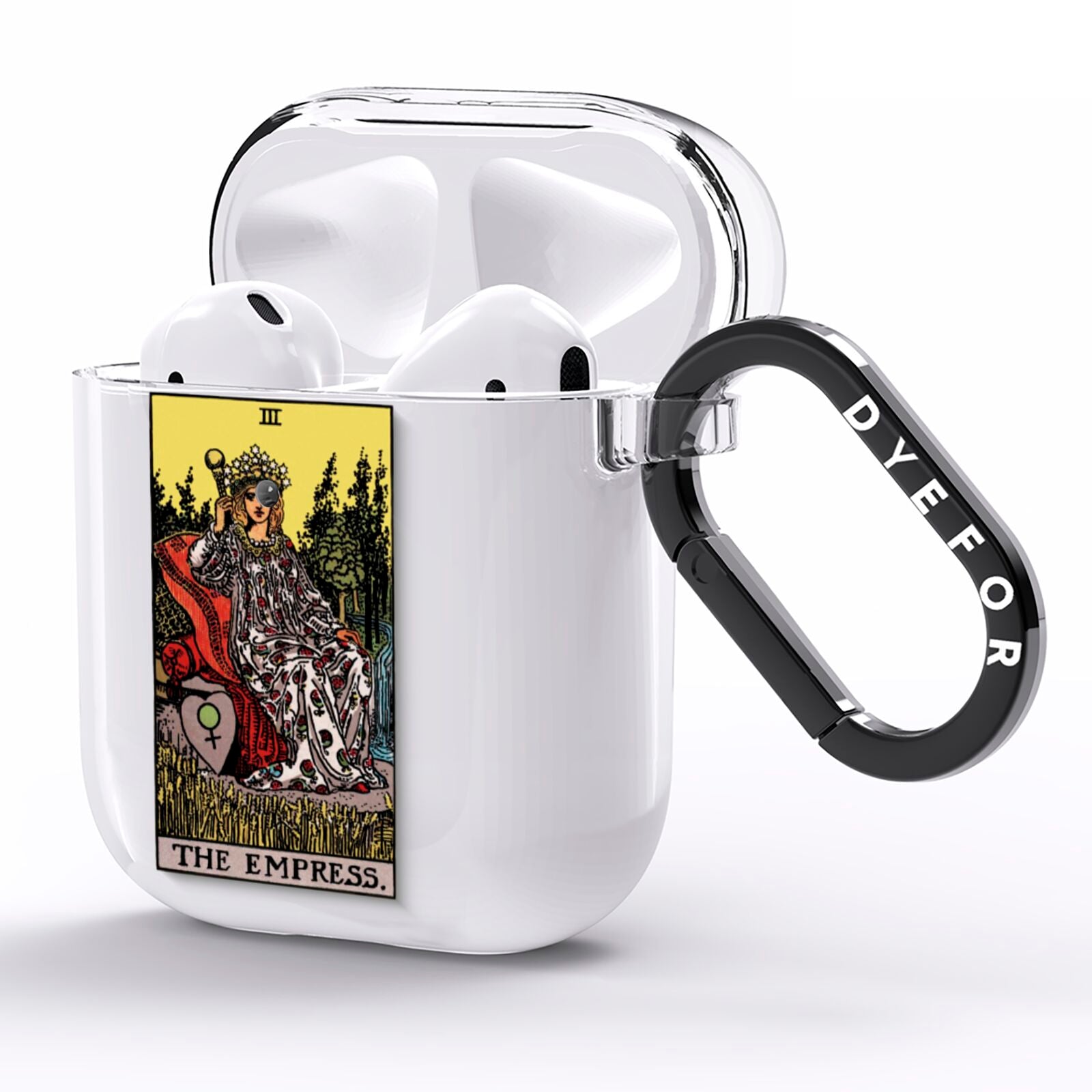 The Empress Tarot Card AirPods Clear Case Side Image