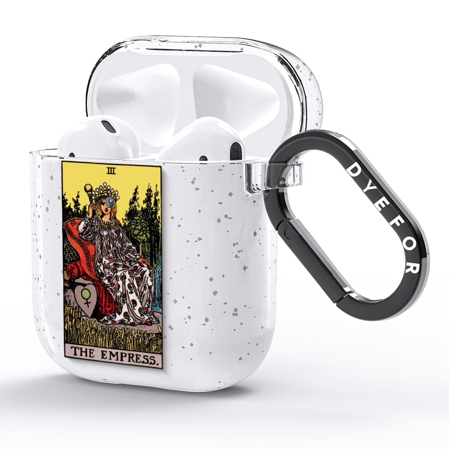 The Empress Tarot Card AirPods Glitter Case Side Image