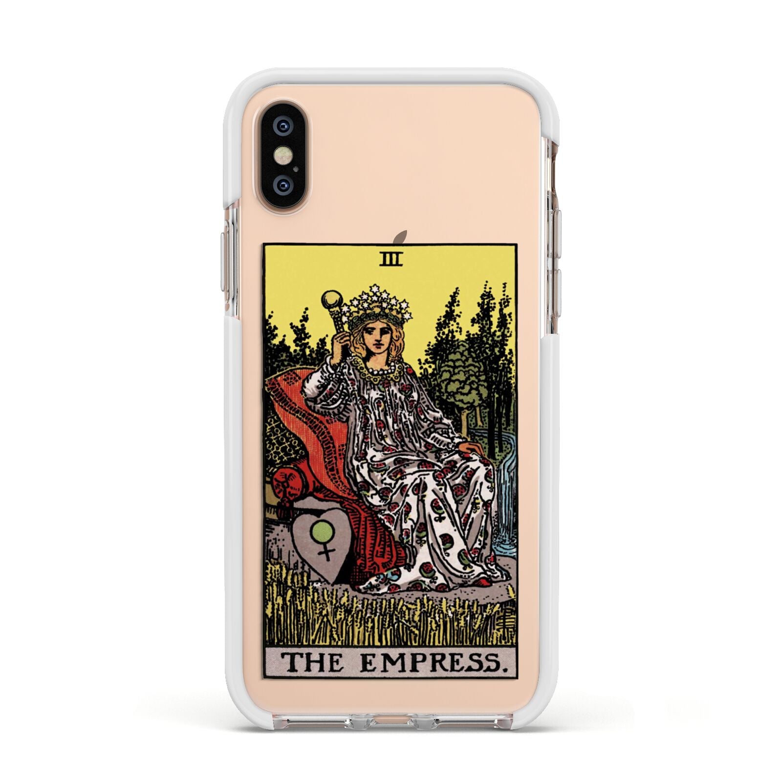 The Empress Tarot Card Apple iPhone Xs Impact Case White Edge on Gold Phone