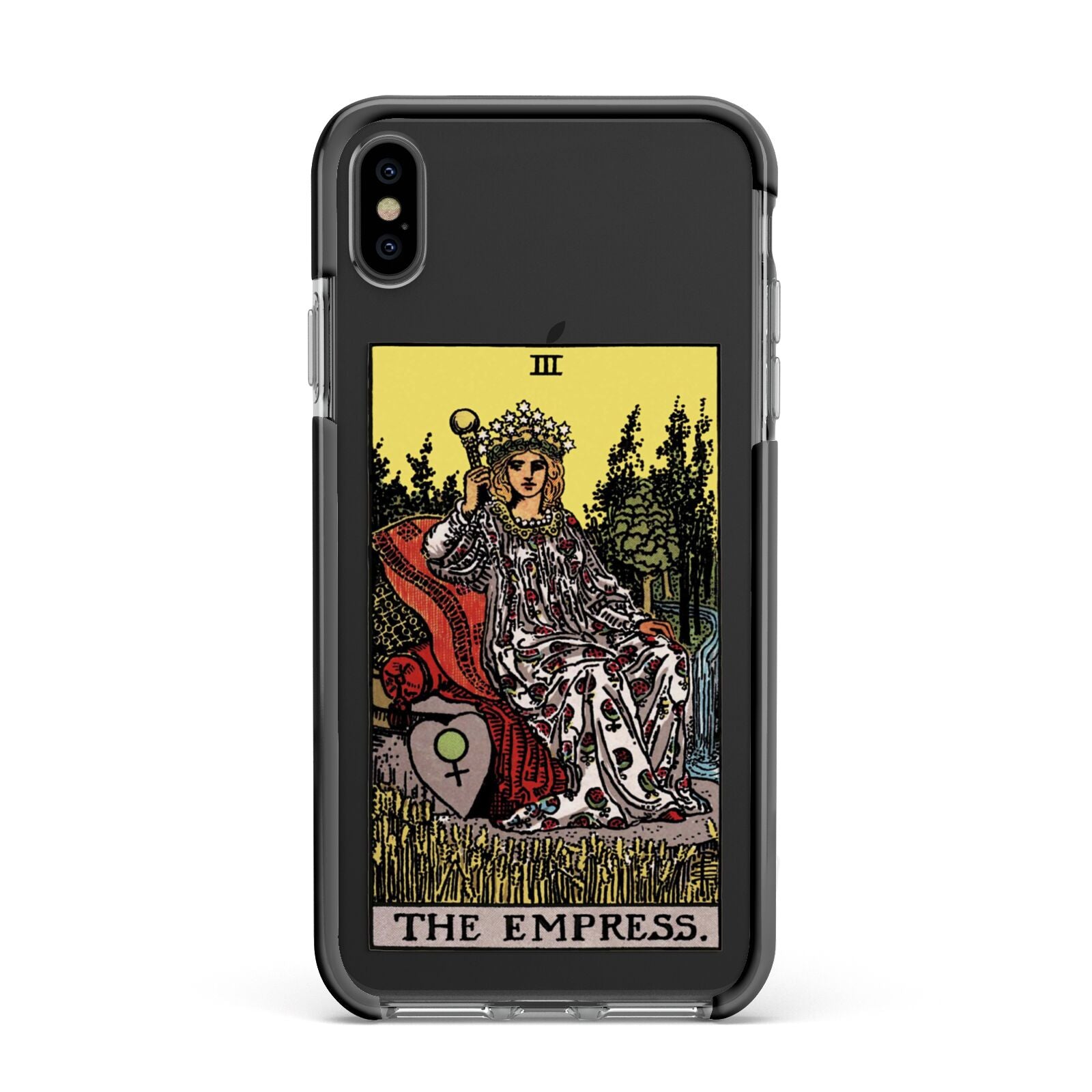 The Empress Tarot Card Apple iPhone Xs Max Impact Case Black Edge on Black Phone