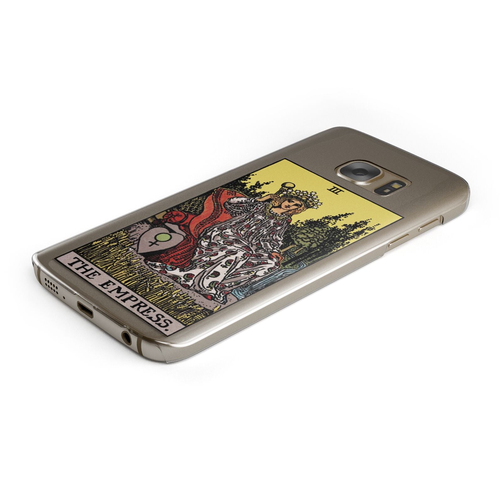 The Empress Tarot Card Protective Samsung Galaxy Case Angled Image