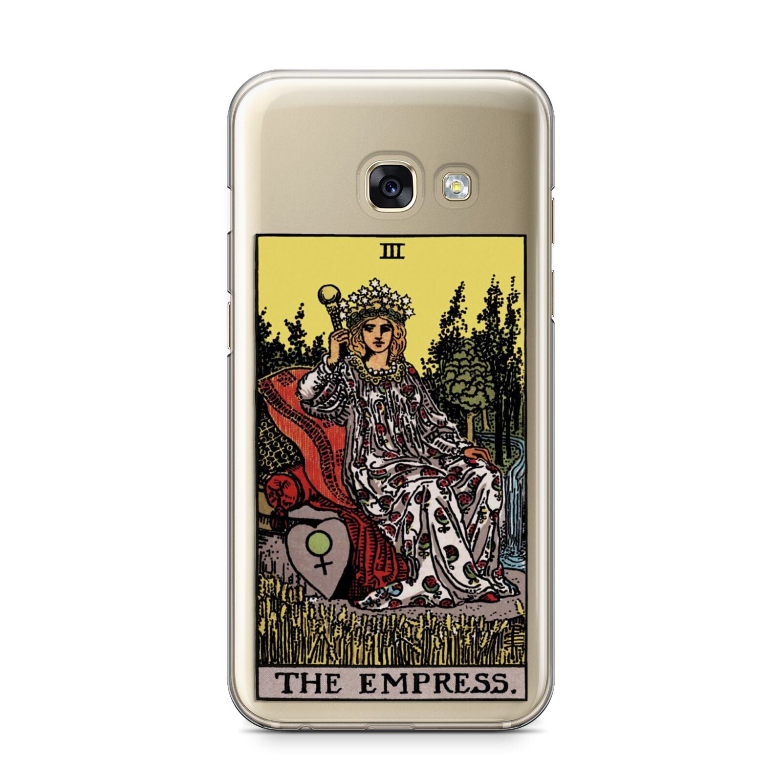 The Empress Tarot Card Samsung Galaxy A3 2017 Case on gold phone