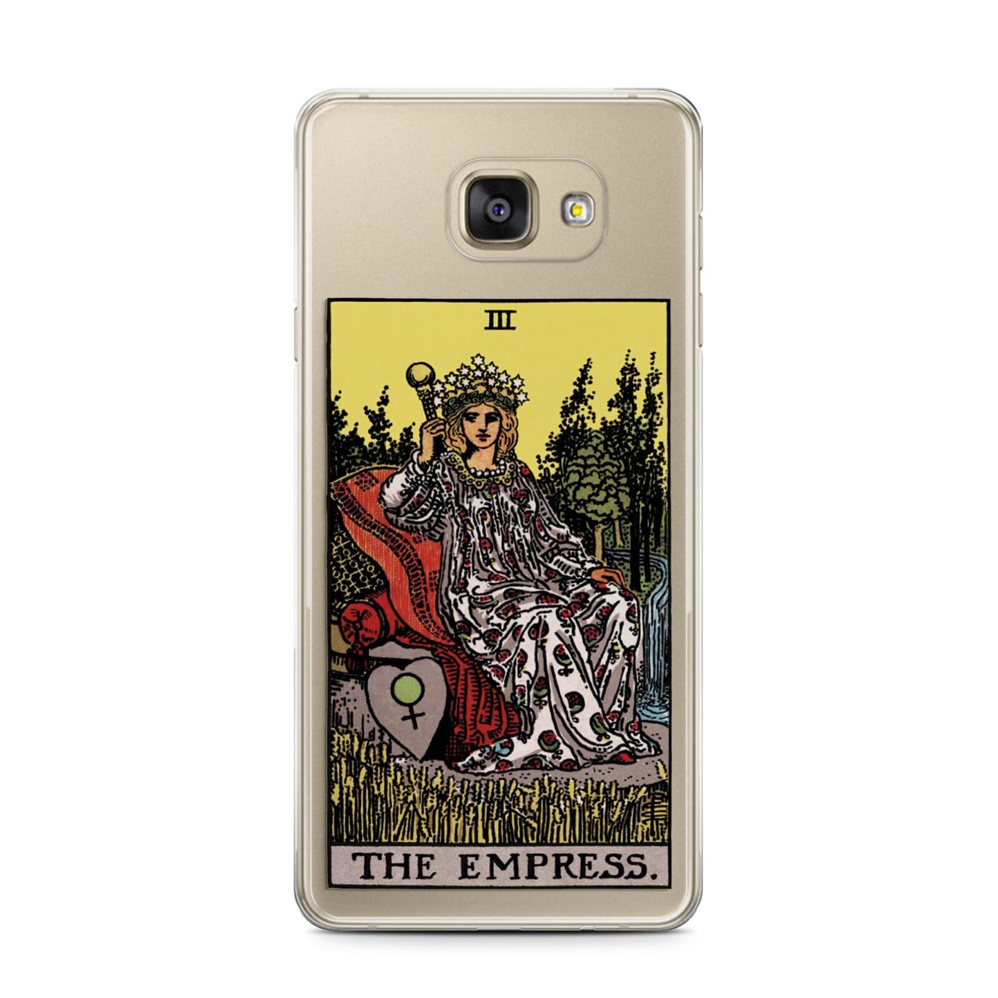 The Empress Tarot Card Samsung Galaxy A7 2016 Case on gold phone