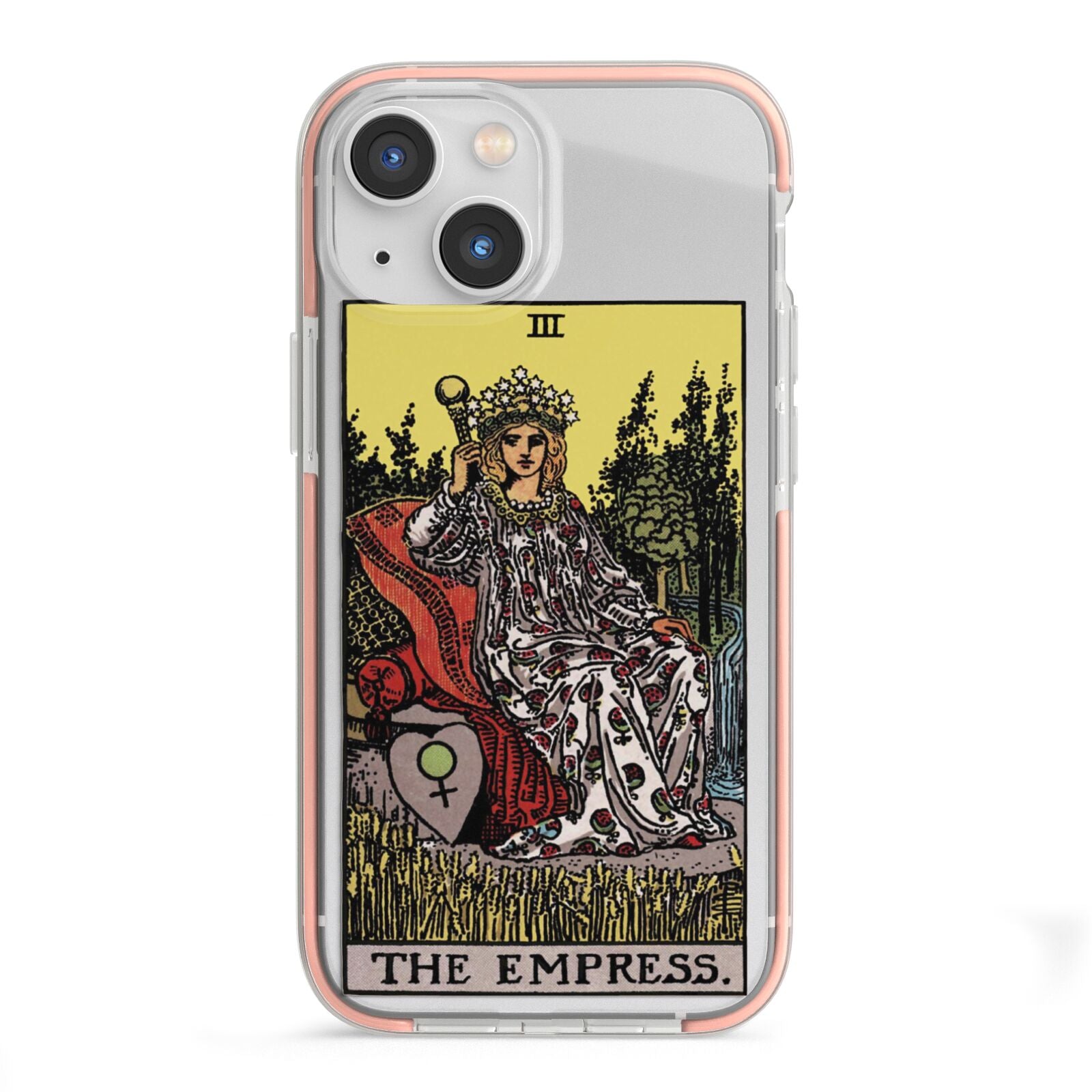 The Empress Tarot Card iPhone 13 Mini TPU Impact Case with Pink Edges