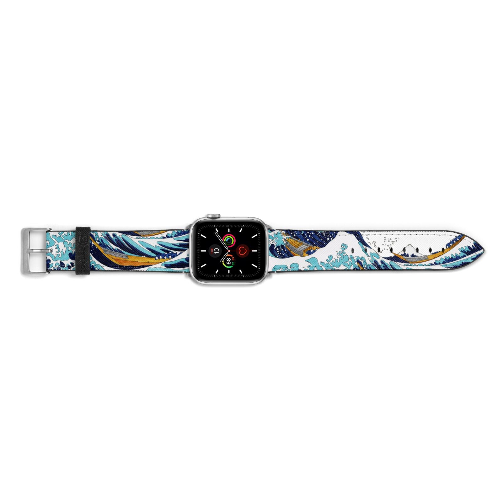 The Great Wave By Katsushika Hokusai Apple Watch Strap Landscape Image Silver Hardware