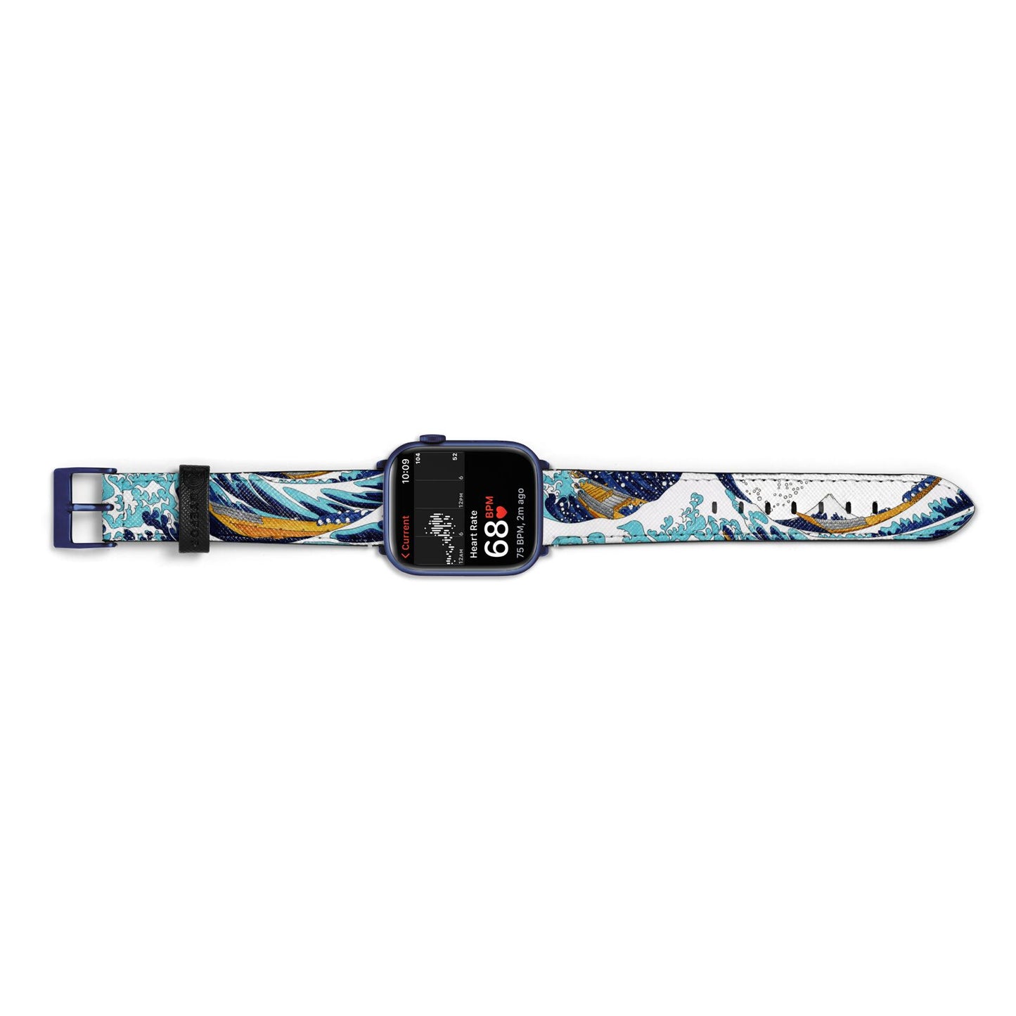 The Great Wave By Katsushika Hokusai Apple Watch Strap Size 38mm Landscape Image Blue Hardware