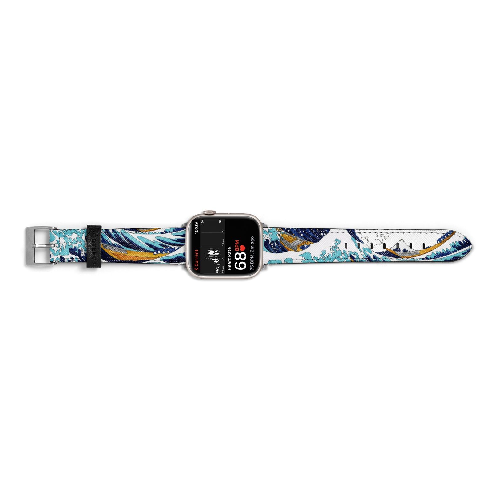 The Great Wave By Katsushika Hokusai Apple Watch Strap Size 38mm Landscape Image Silver Hardware