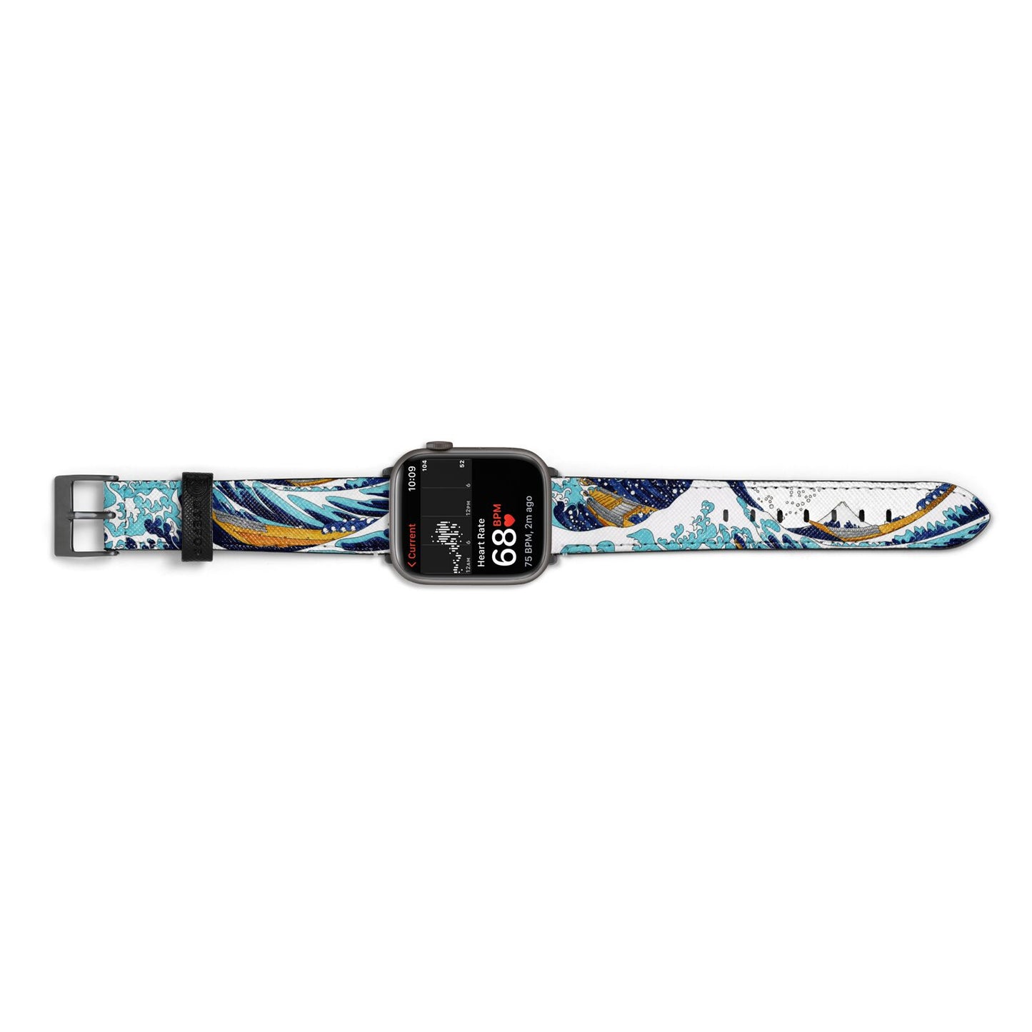 The Great Wave By Katsushika Hokusai Apple Watch Strap Size 38mm Landscape Image Space Grey Hardware