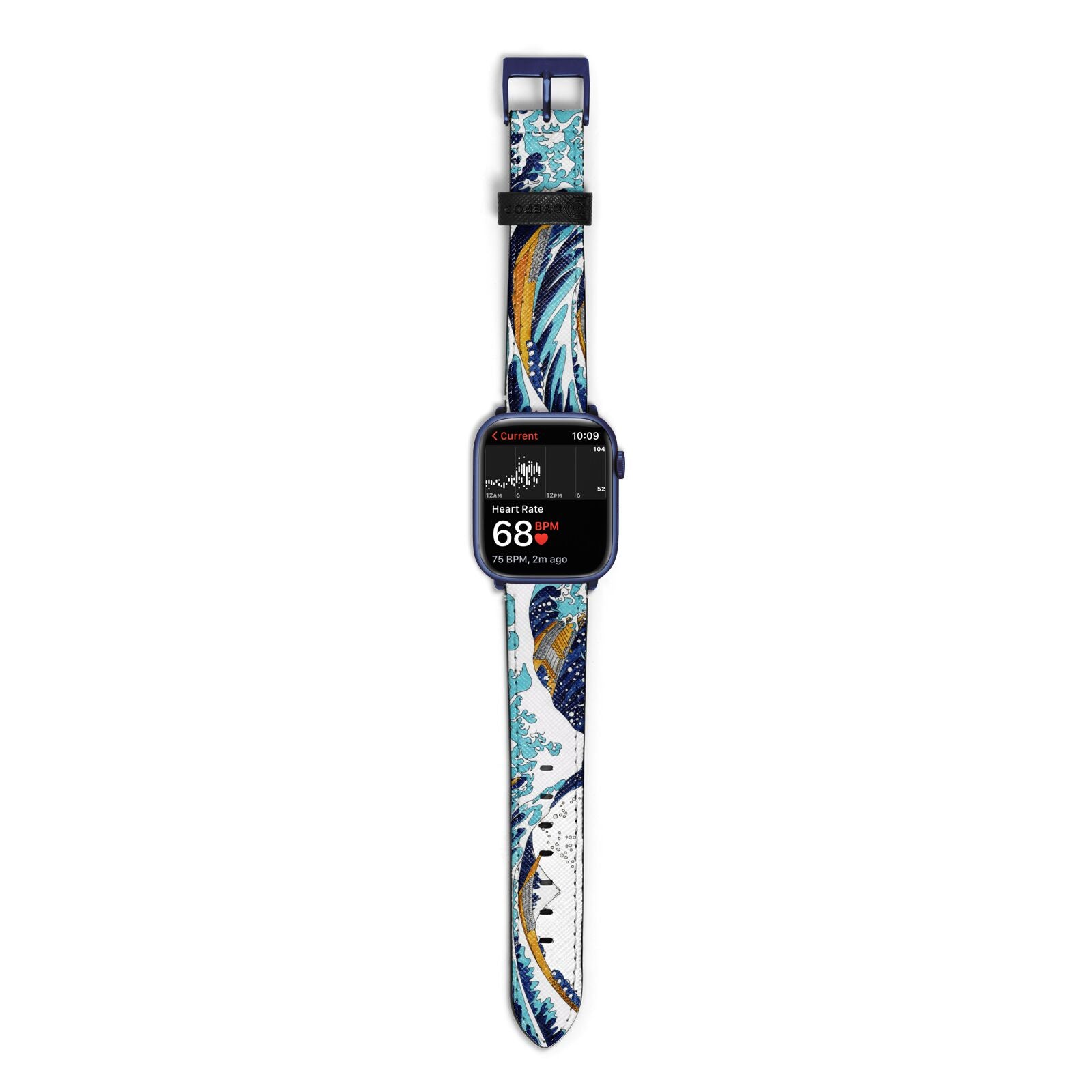 The Great Wave By Katsushika Hokusai Apple Watch Strap Size 38mm with Blue Hardware