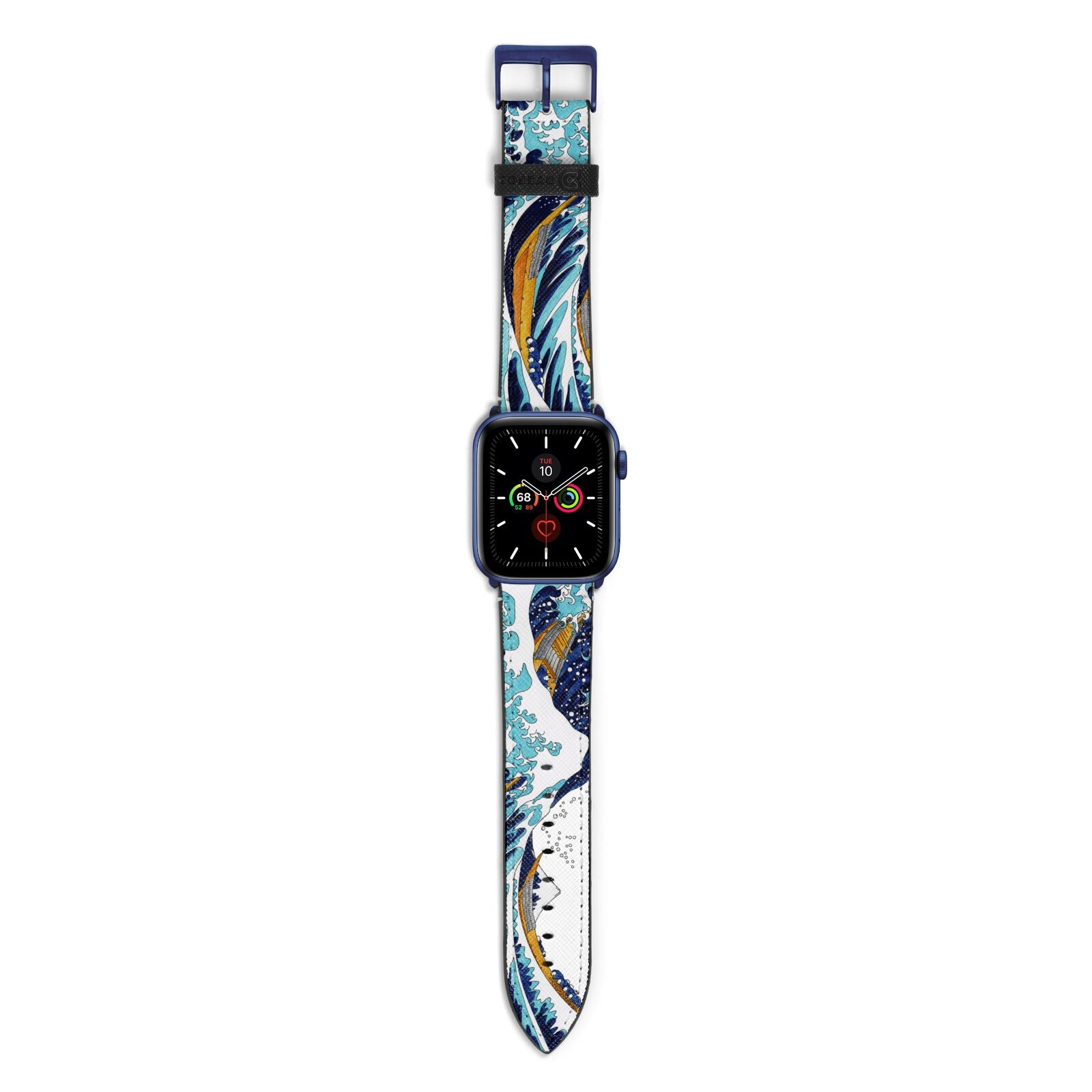 The Great Wave By Katsushika Hokusai Apple Watch Strap with Blue Hardware