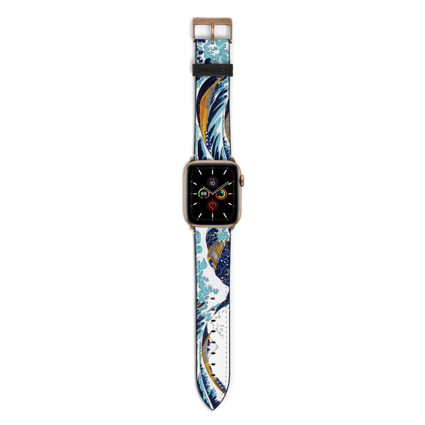 The Great Wave By Katsushika Hokusai Apple Watch Strap with Gold Hardware