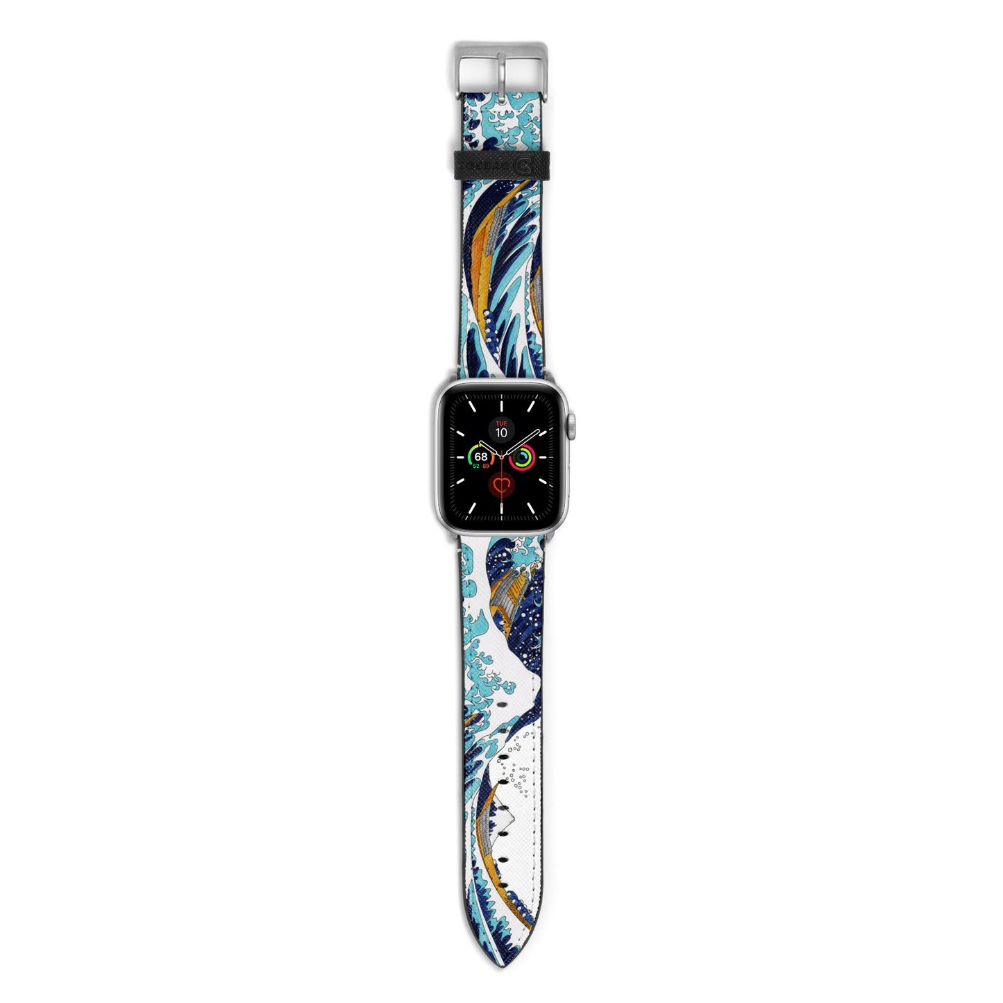 The Great Wave By Katsushika Hokusai Apple Watch Strap with Silver Hardware