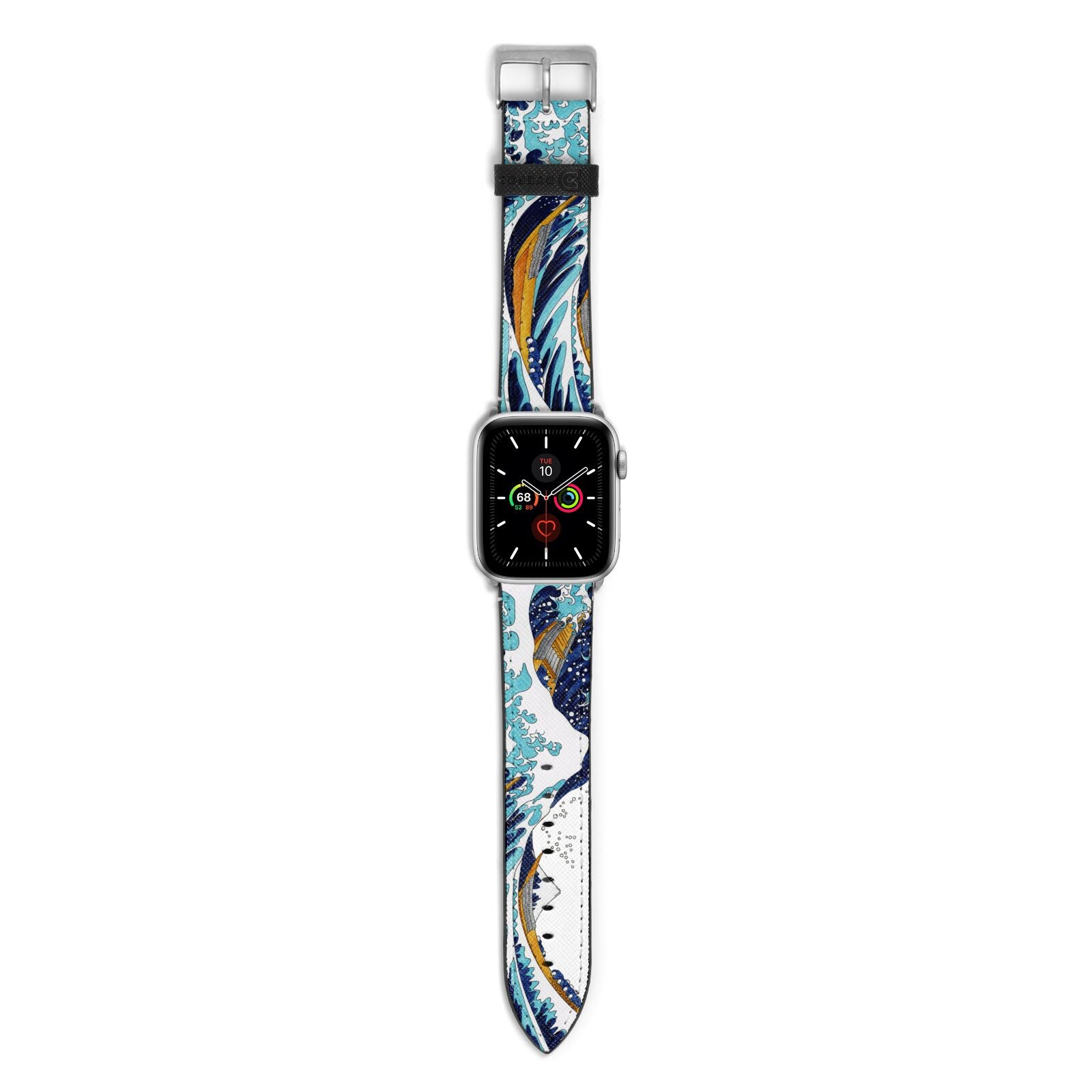 The Great Wave By Katsushika Hokusai Apple Watch Strap with Silver Hardware