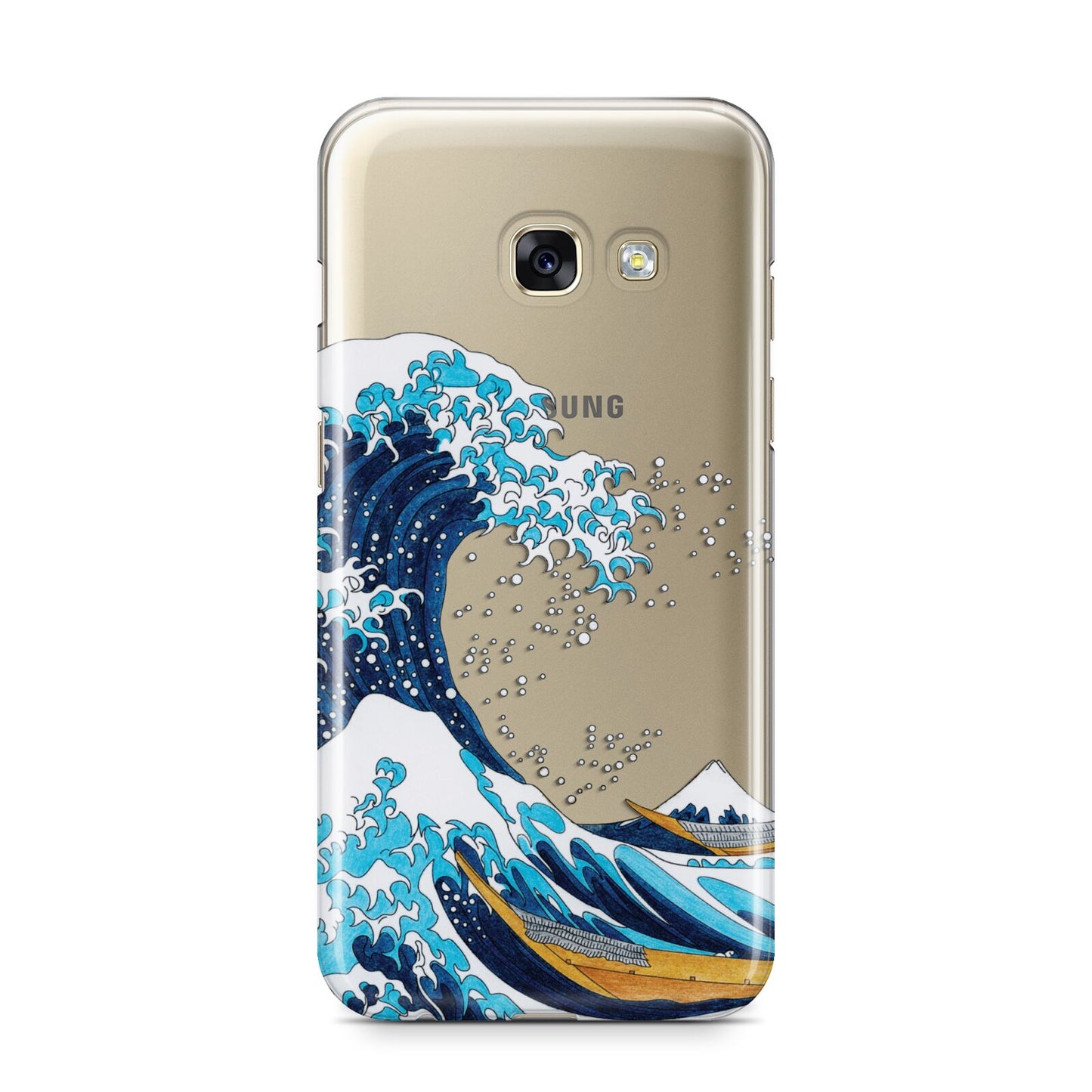 The Great Wave By Katsushika Hokusai Samsung Galaxy A3 2017 Case on gold phone