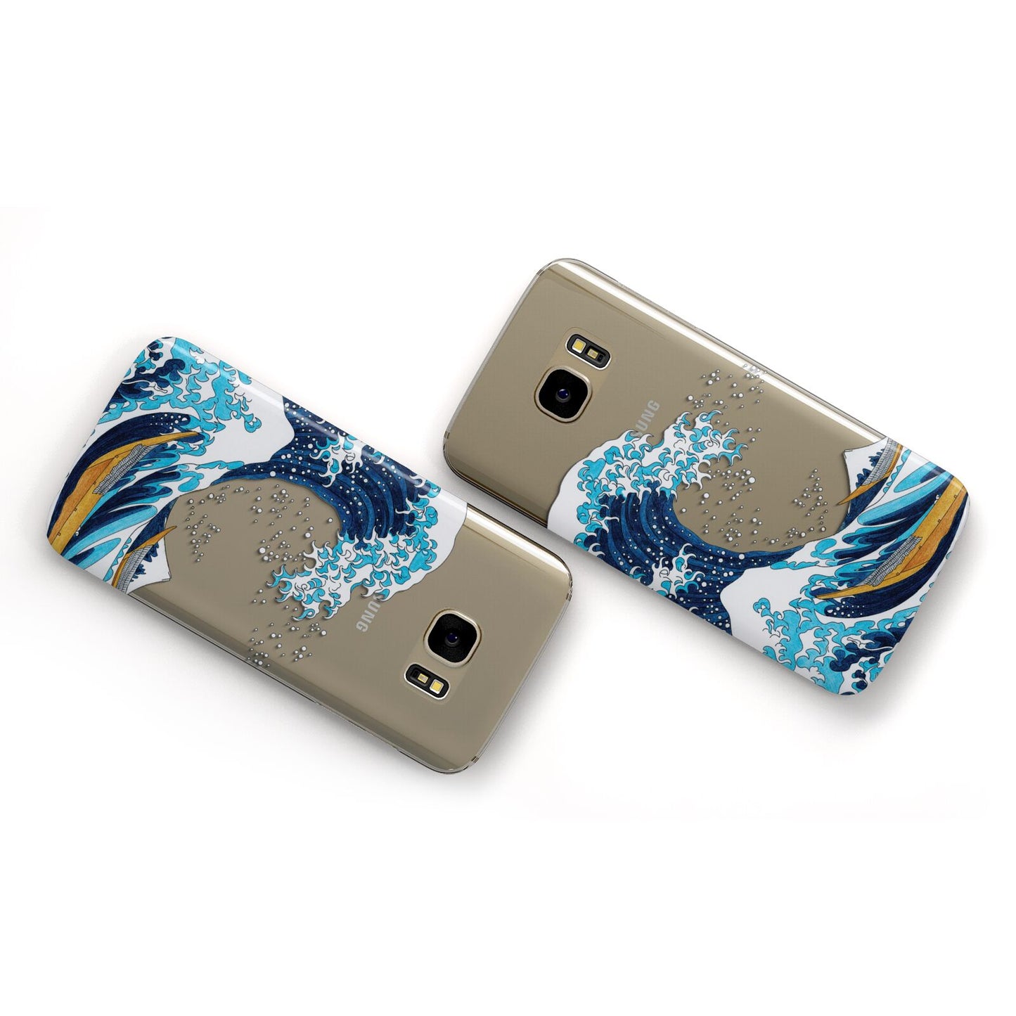 The Great Wave By Katsushika Hokusai Samsung Galaxy Case Flat Overview