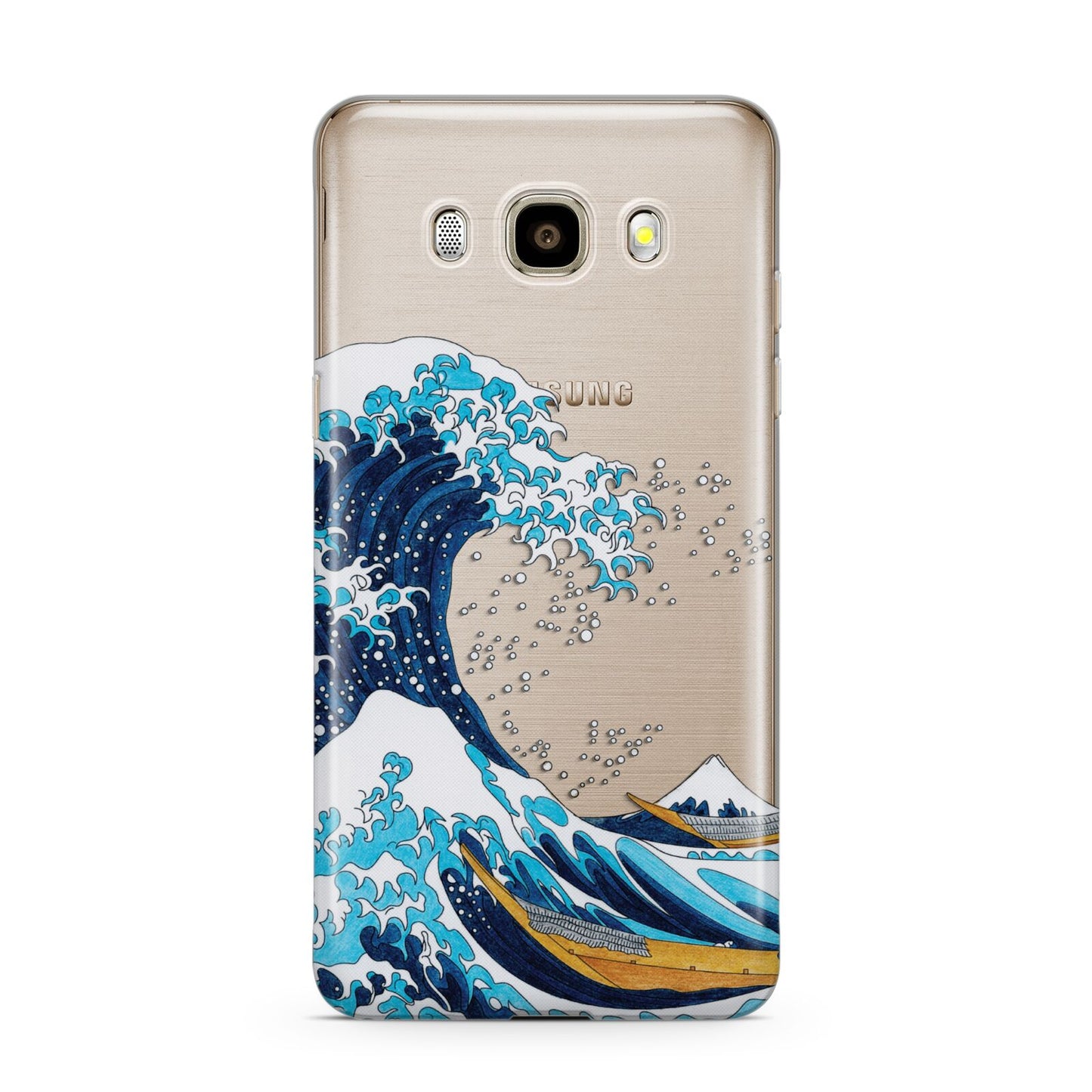 The Great Wave By Katsushika Hokusai Samsung Galaxy J7 2016 Case on gold phone