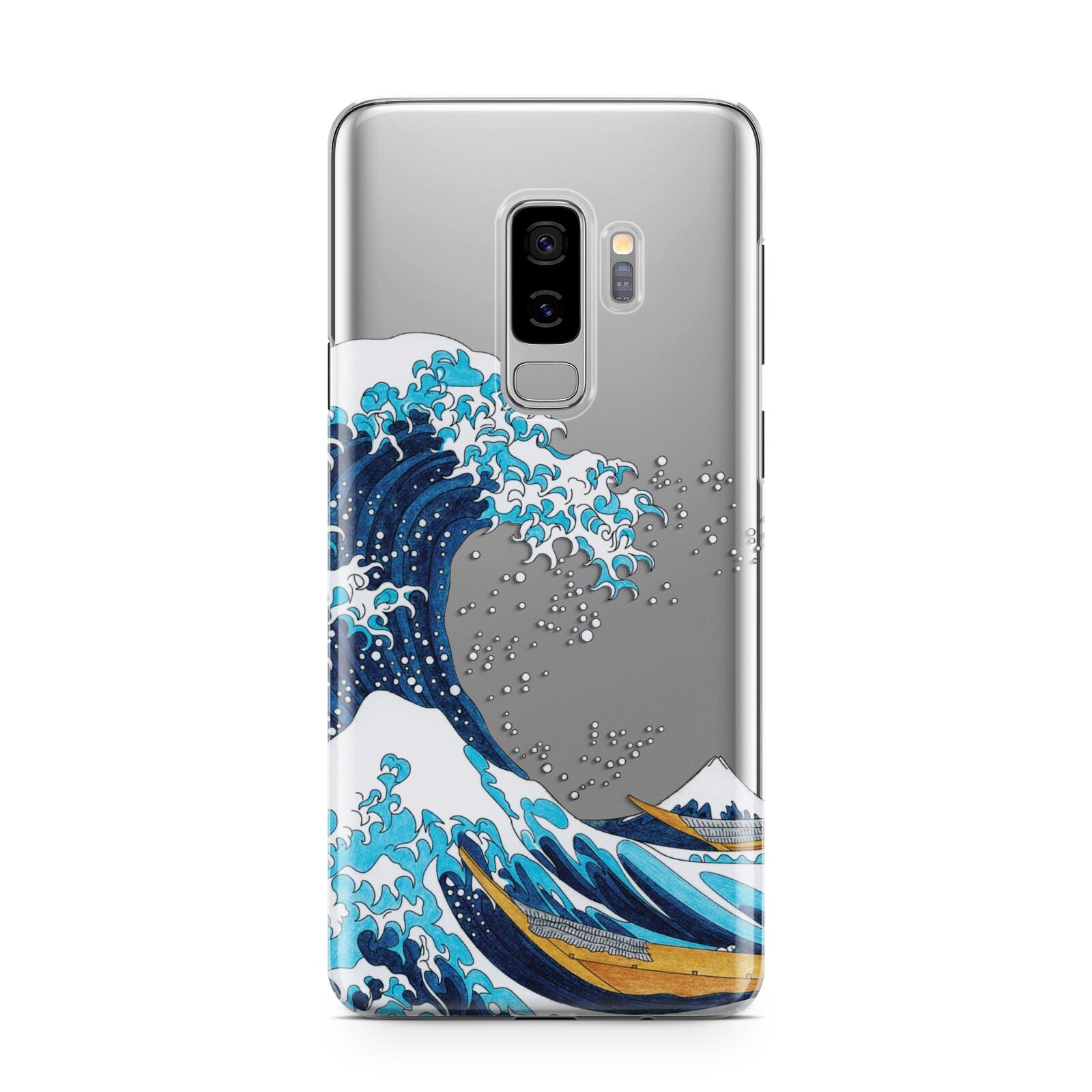 The Great Wave By Katsushika Hokusai Samsung Galaxy S9 Plus Case on Silver phone