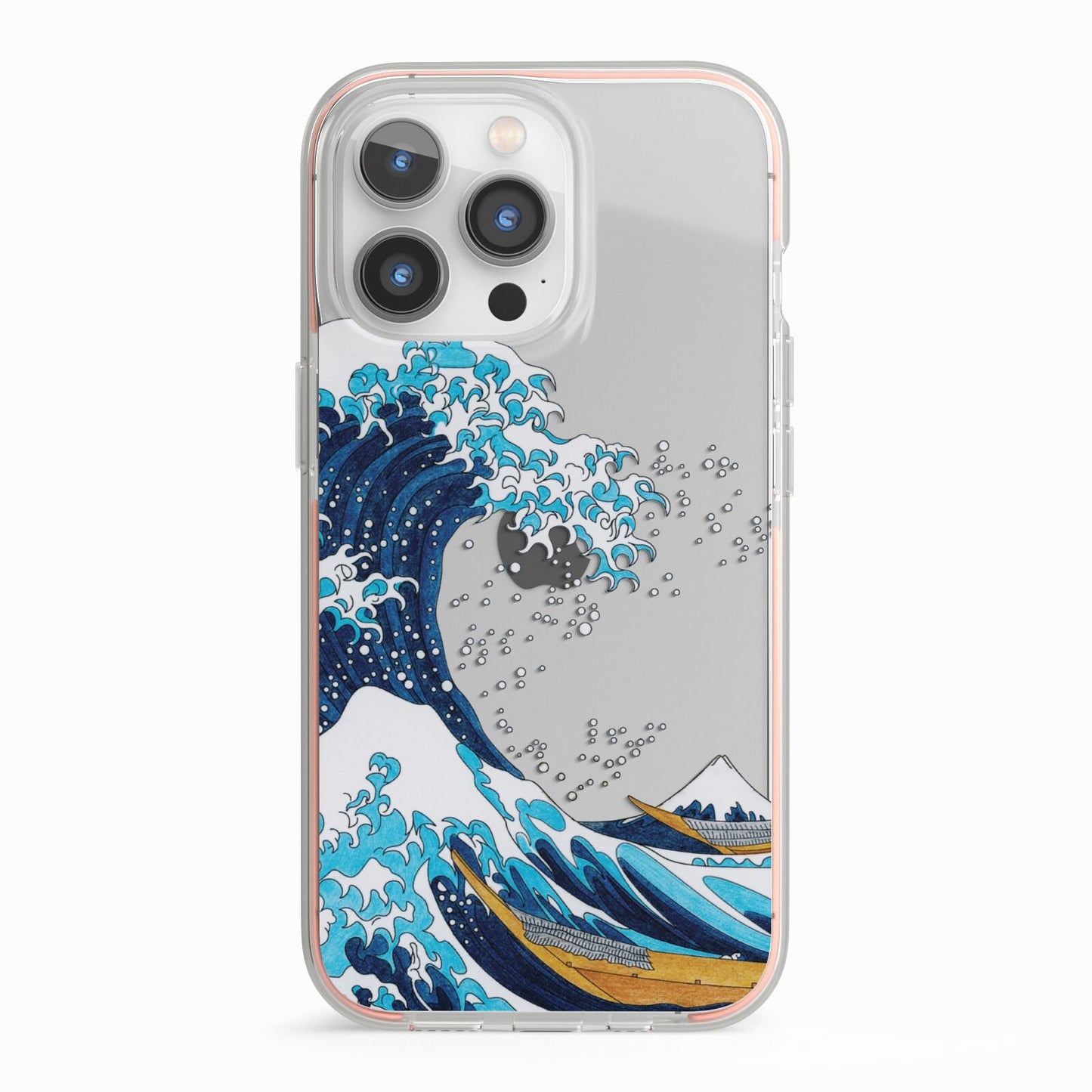 The Great Wave By Katsushika Hokusai iPhone 13 Pro TPU Impact Case with Pink Edges