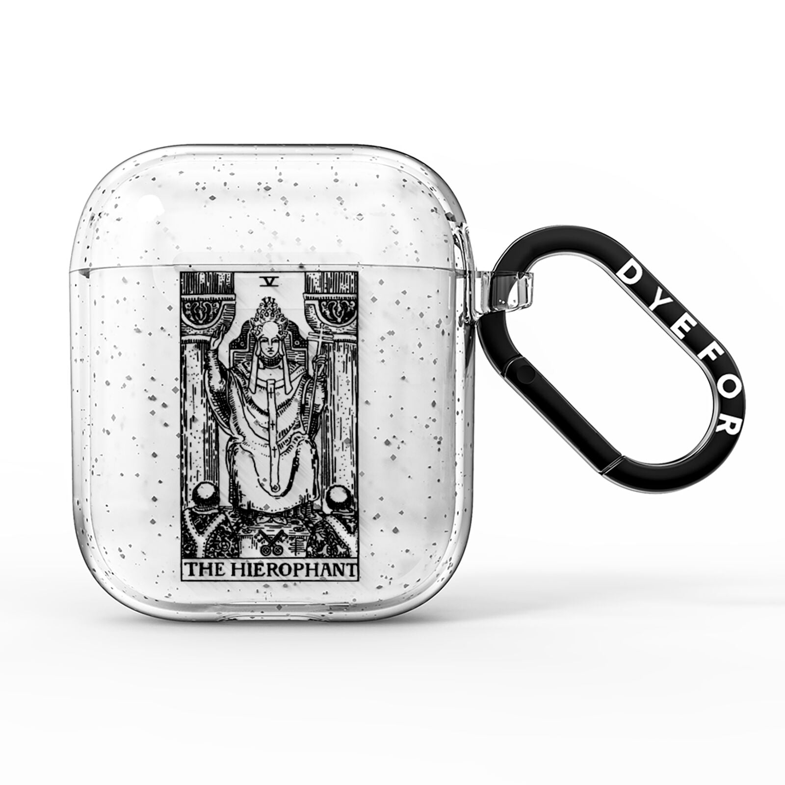 The Hierophant Monochrome Tarot Card AirPods Glitter Case