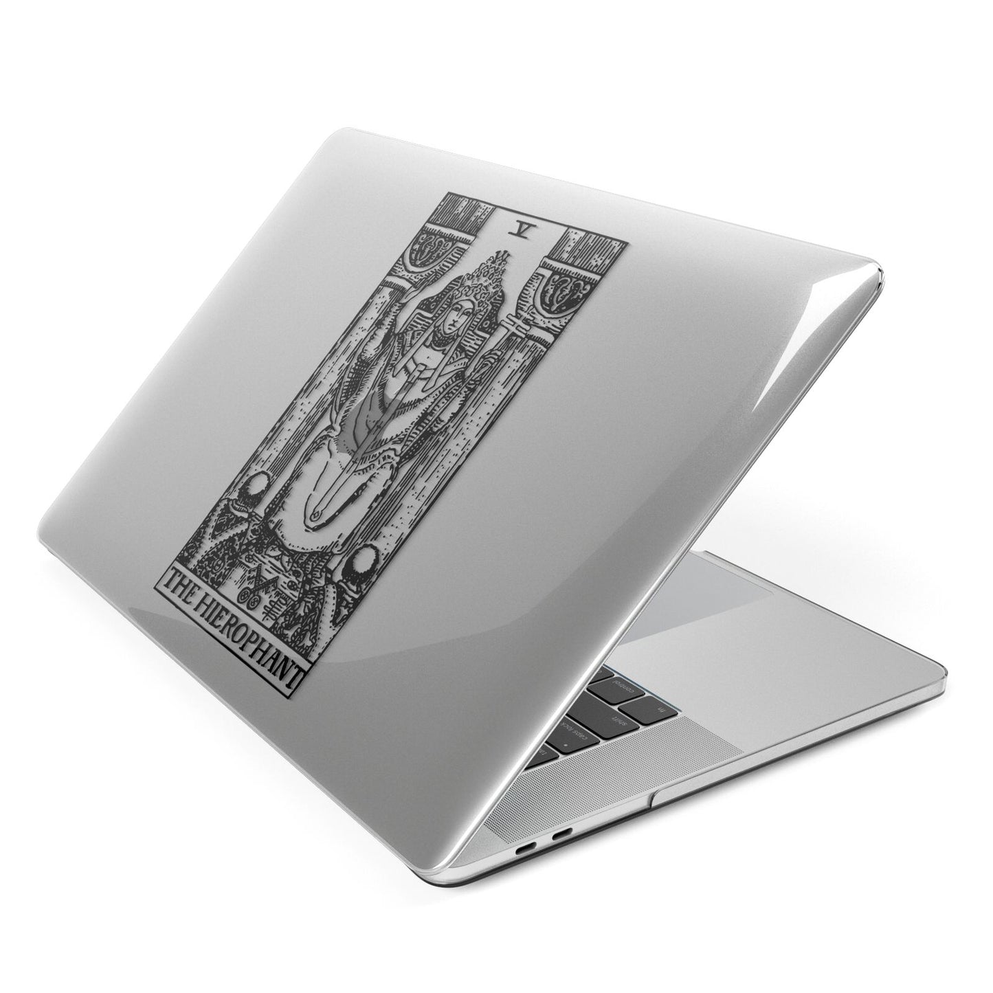 The Hierophant Monochrome Tarot Card Apple MacBook Case Side View