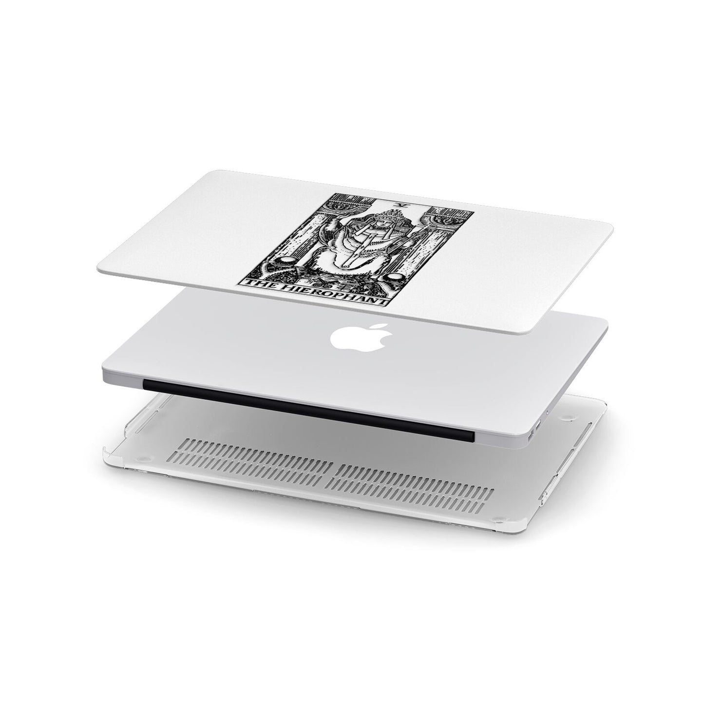 The Hierophant Monochrome Tarot Card Apple MacBook Case in Detail