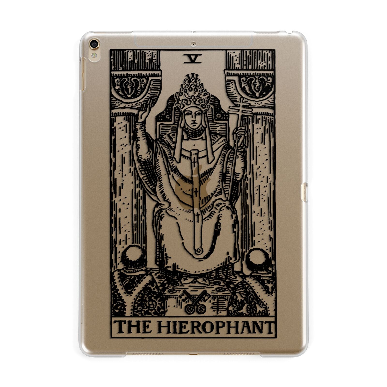 The Hierophant Monochrome Tarot Card Apple iPad Gold Case