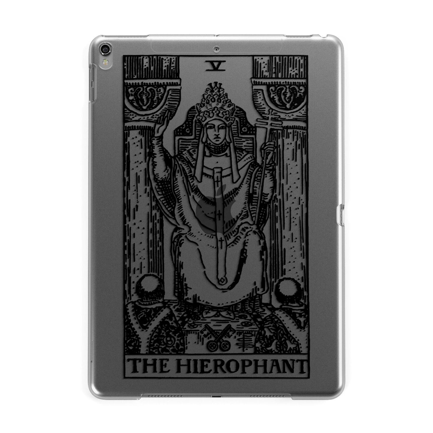 The Hierophant Monochrome Tarot Card Apple iPad Grey Case