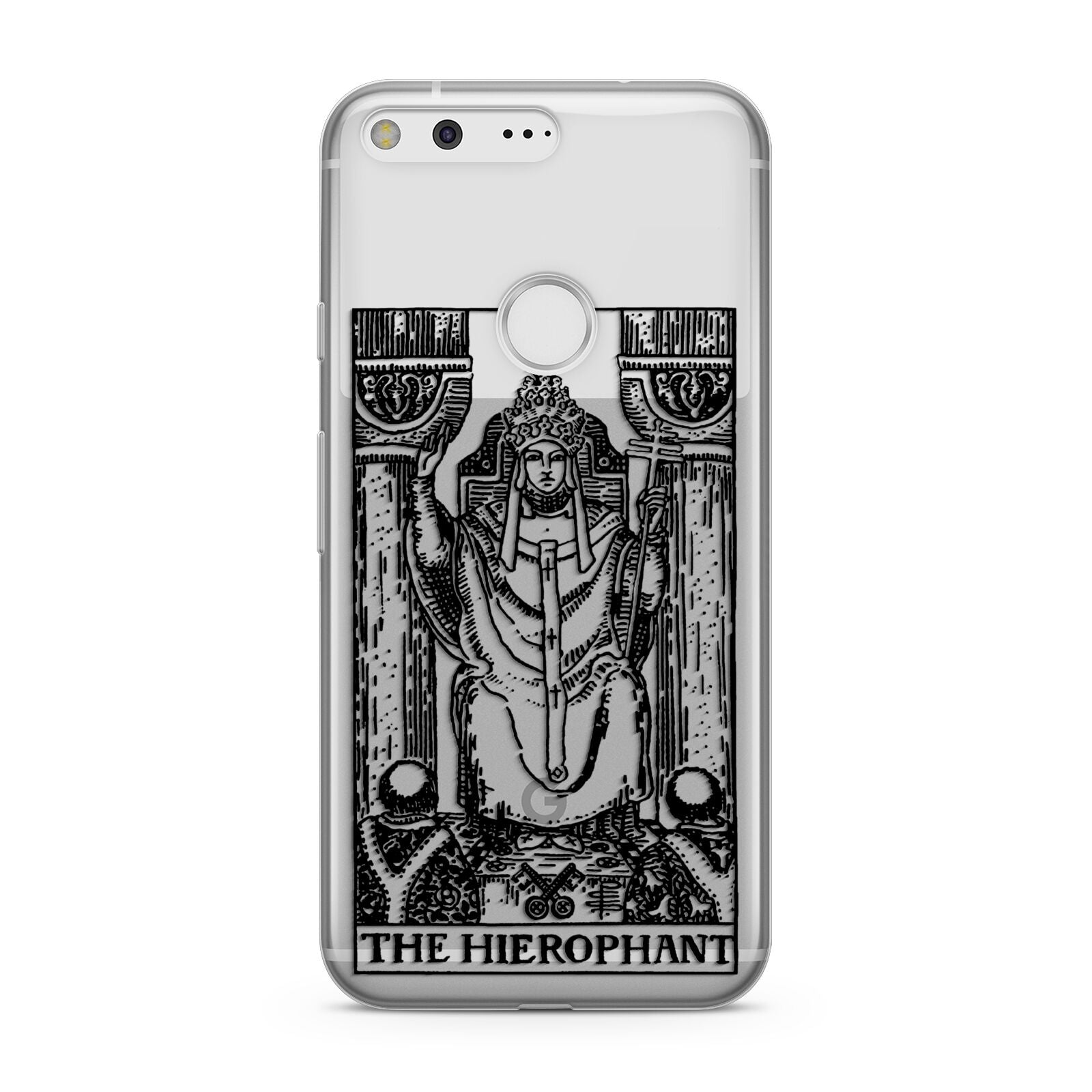 The Hierophant Monochrome Tarot Card Google Pixel Case