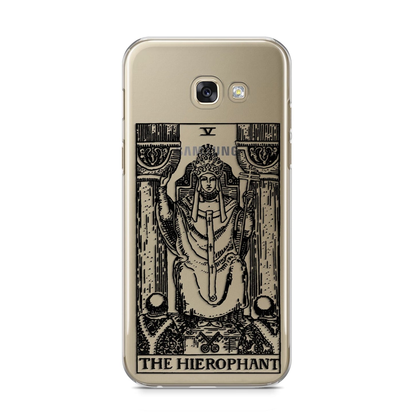 The Hierophant Monochrome Tarot Card Samsung Galaxy A5 2017 Case on gold phone