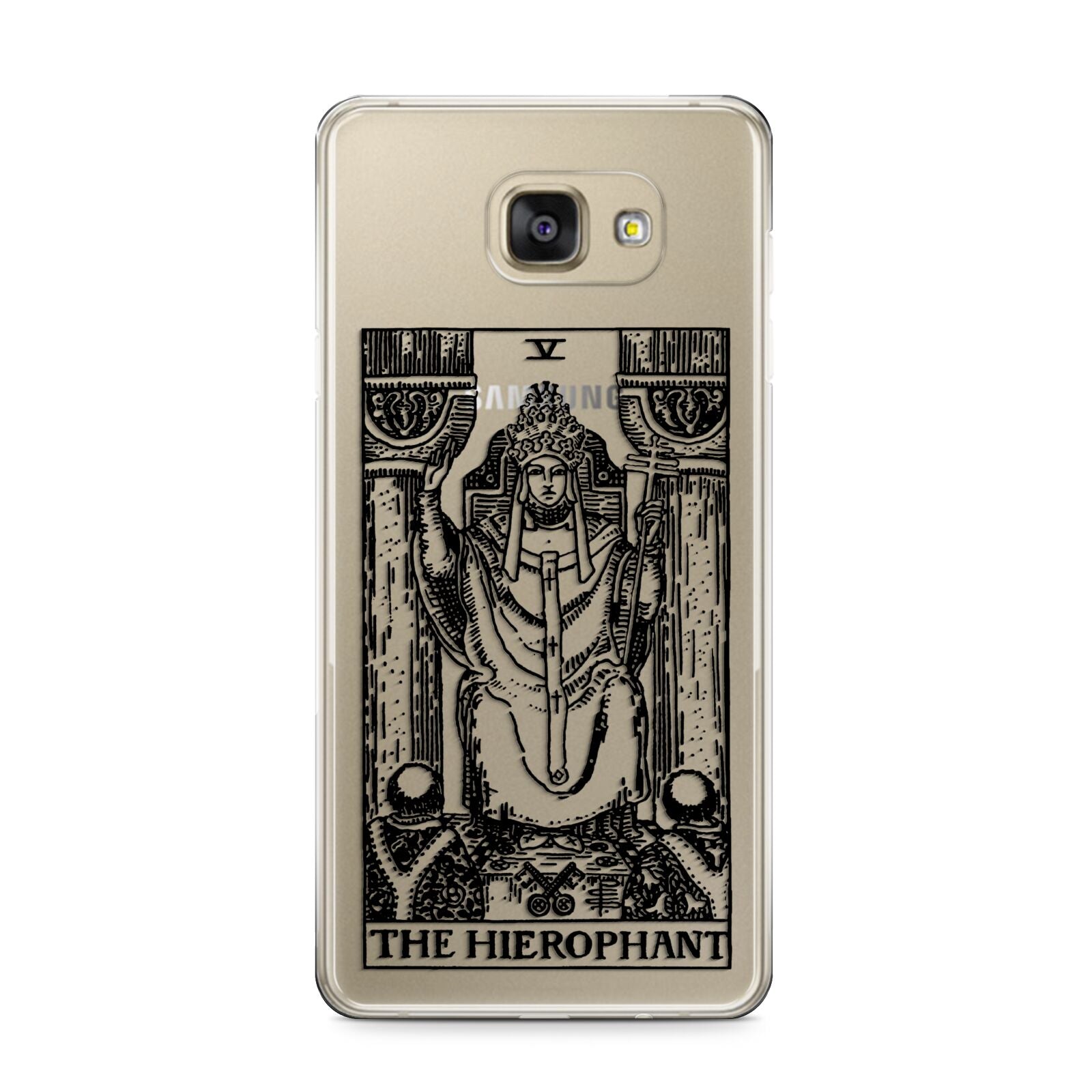 The Hierophant Monochrome Tarot Card Samsung Galaxy A9 2016 Case on gold phone