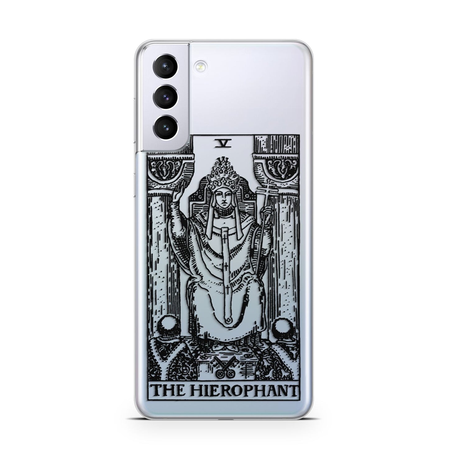 The Hierophant Monochrome Tarot Card Samsung S21 Plus Case