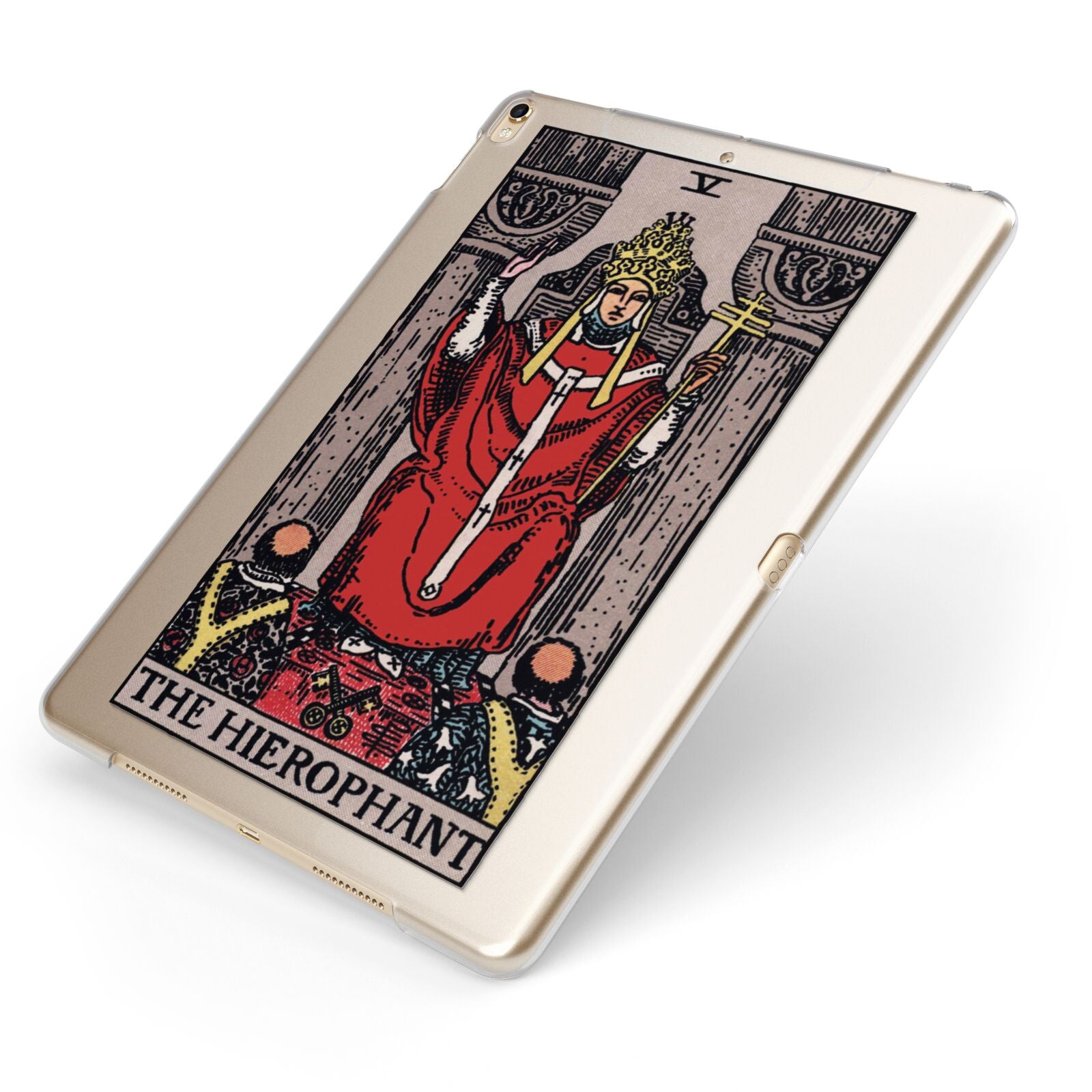 The Hierophant Tarot Card Apple iPad Case on Gold iPad Side View