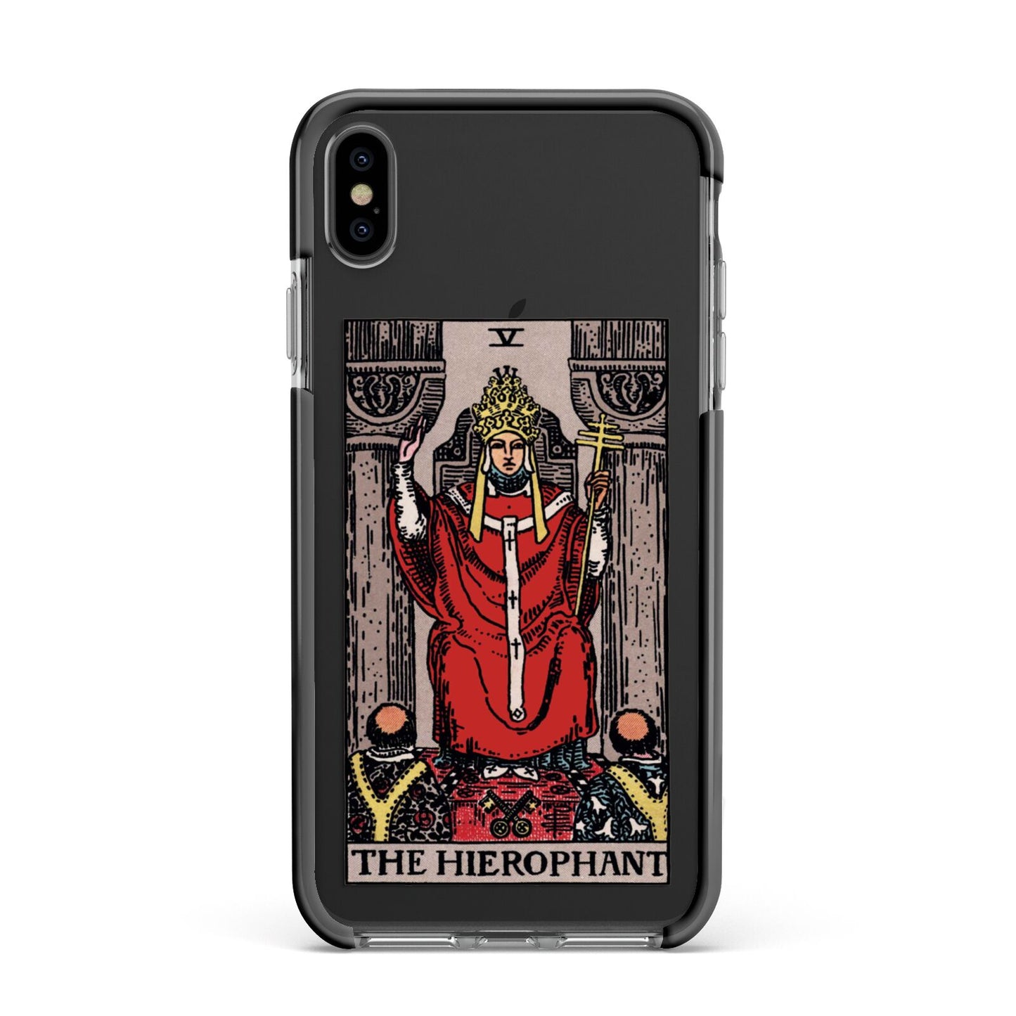 The Hierophant Tarot Card Apple iPhone Xs Max Impact Case Black Edge on Black Phone