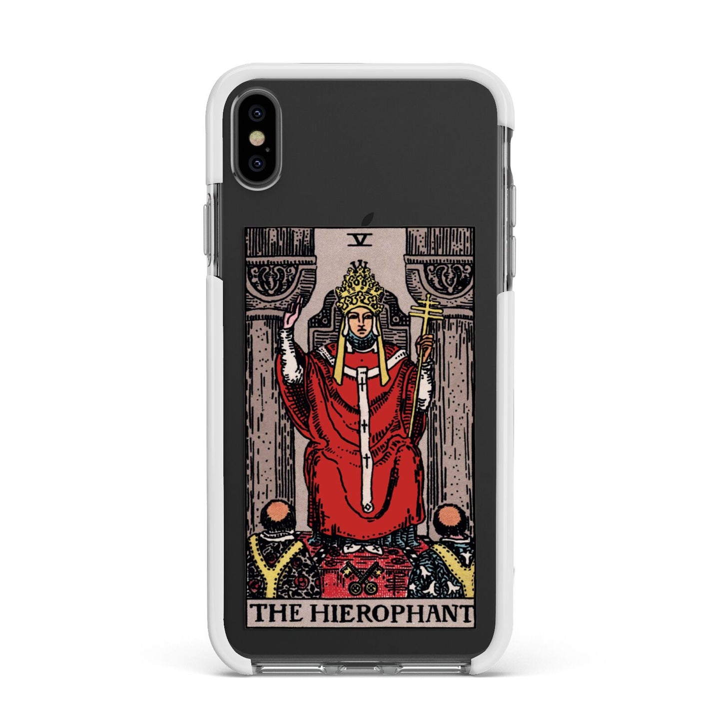 The Hierophant Tarot Card Apple iPhone Xs Max Impact Case White Edge on Black Phone