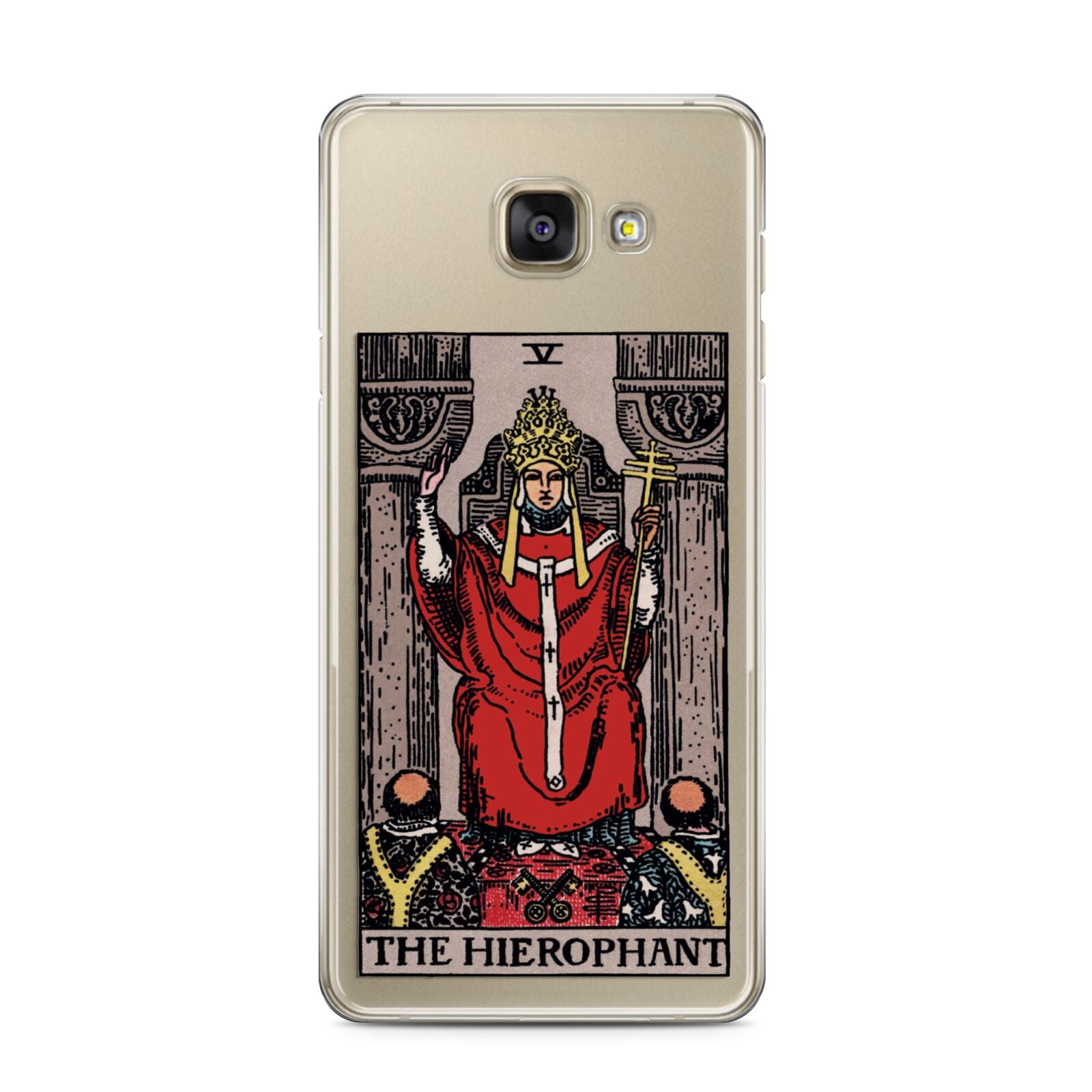 The Hierophant Tarot Card Samsung Galaxy A3 2016 Case on gold phone