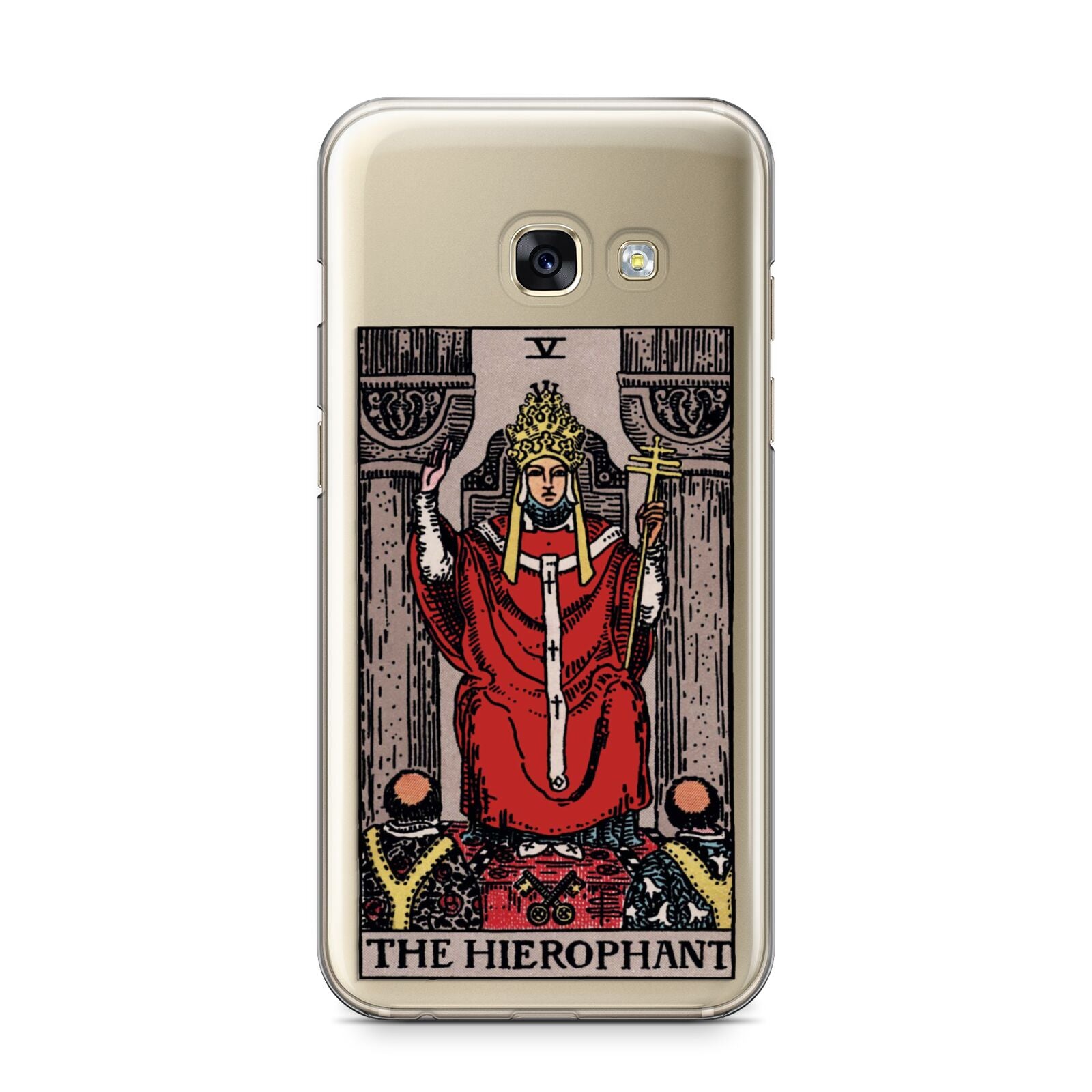 The Hierophant Tarot Card Samsung Galaxy A3 2017 Case on gold phone