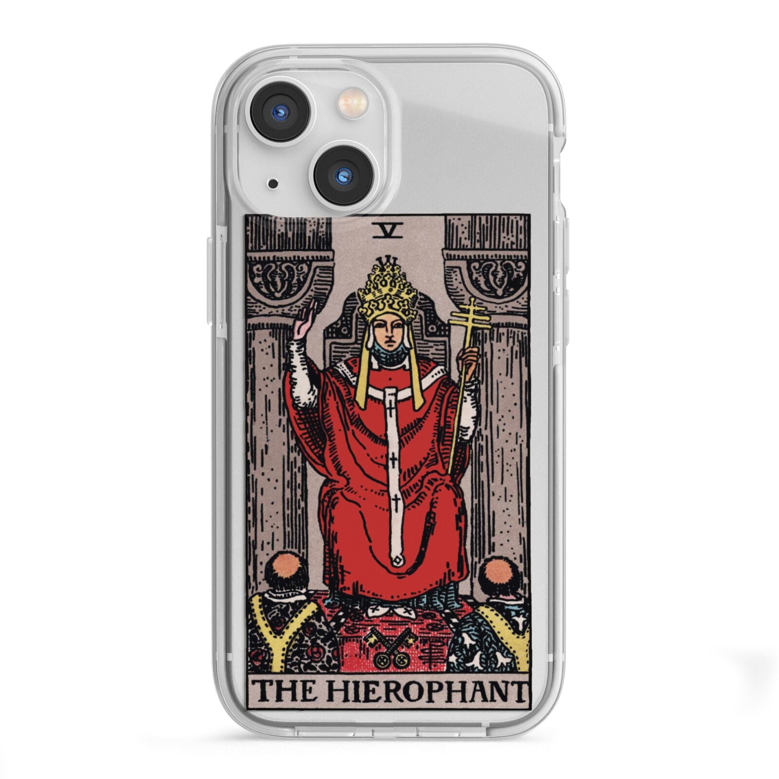 The Hierophant Tarot Card iPhone 13 Mini TPU Impact Case with White Edges