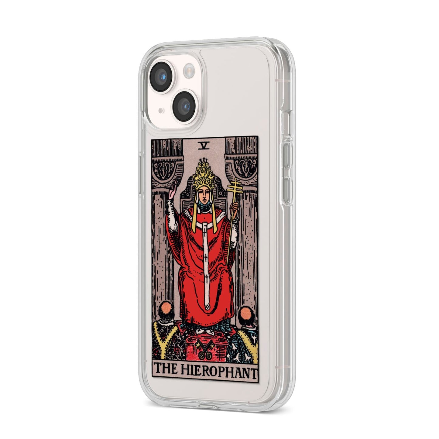 The Hierophant Tarot Card iPhone 14 Clear Tough Case Starlight Angled Image