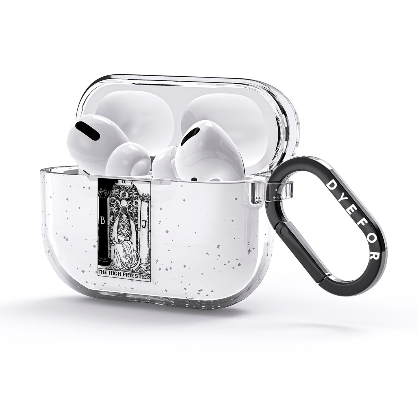 The High Priestess Monochrome Tarot Card AirPods Glitter Case 3rd Gen Side Image