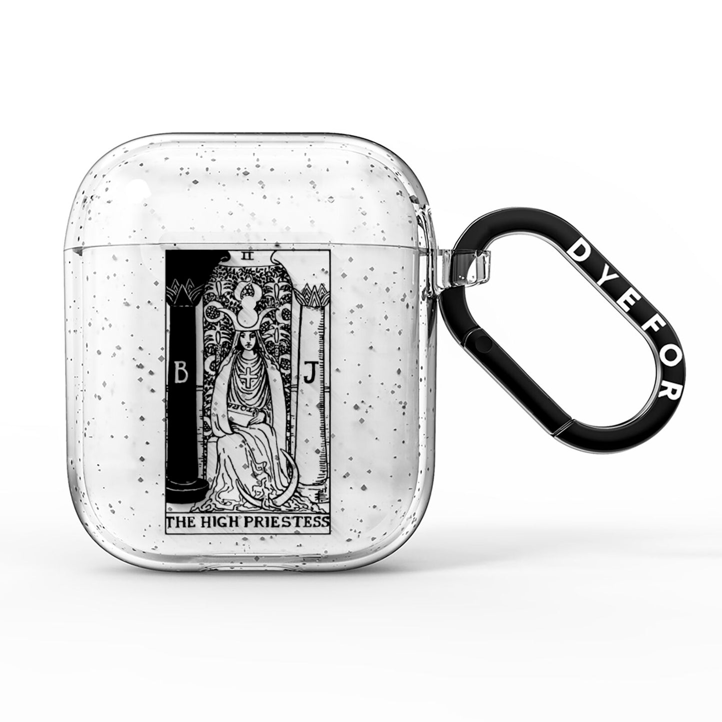 The High Priestess Monochrome Tarot Card AirPods Glitter Case