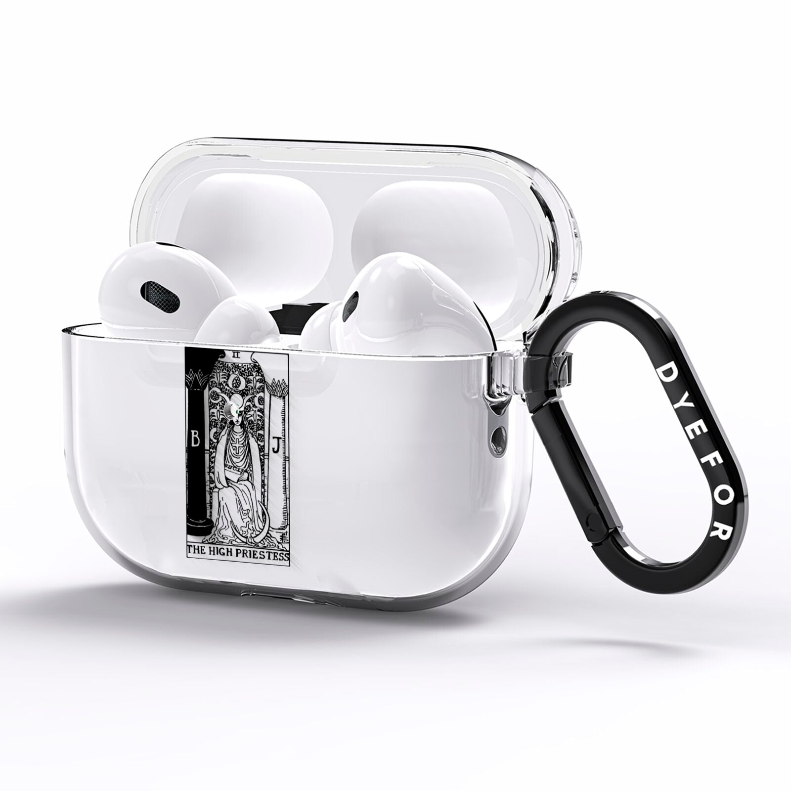 The High Priestess Monochrome Tarot Card AirPods Pro Clear Case Side Image