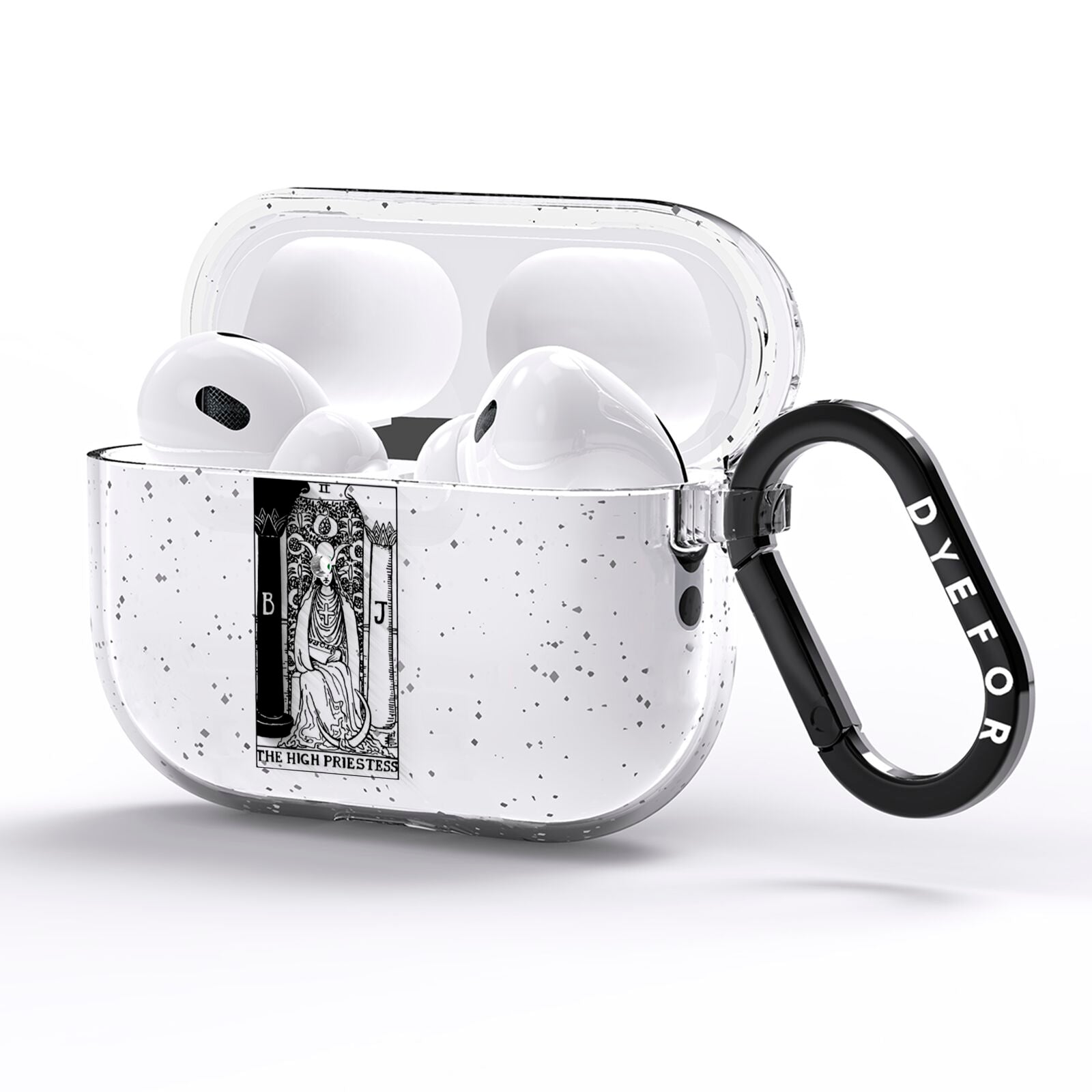 The High Priestess Monochrome Tarot Card AirPods Pro Glitter Case Side Image