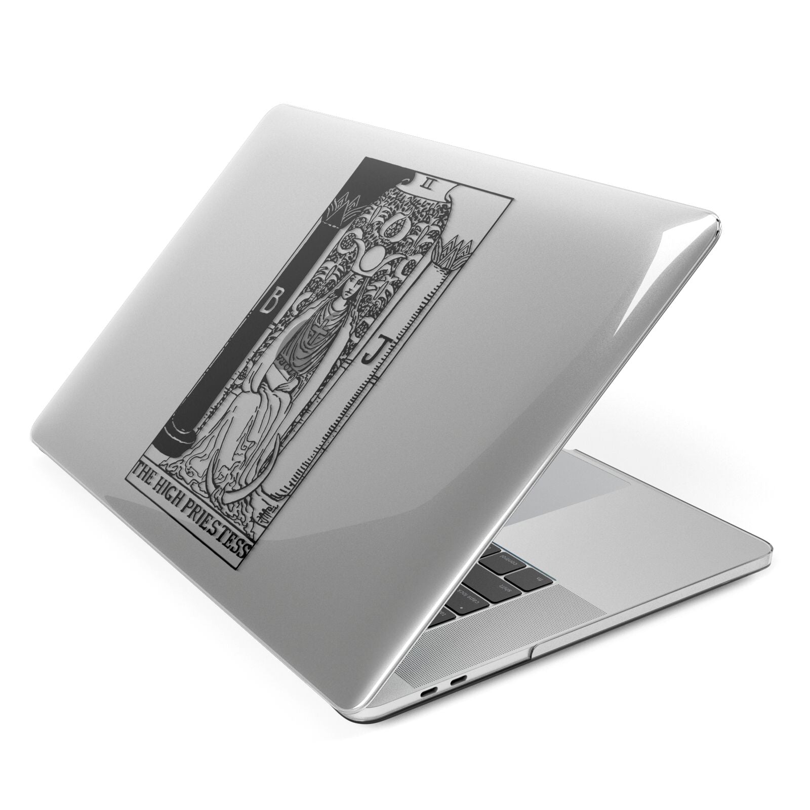 The High Priestess Monochrome Tarot Card Apple MacBook Case Side View