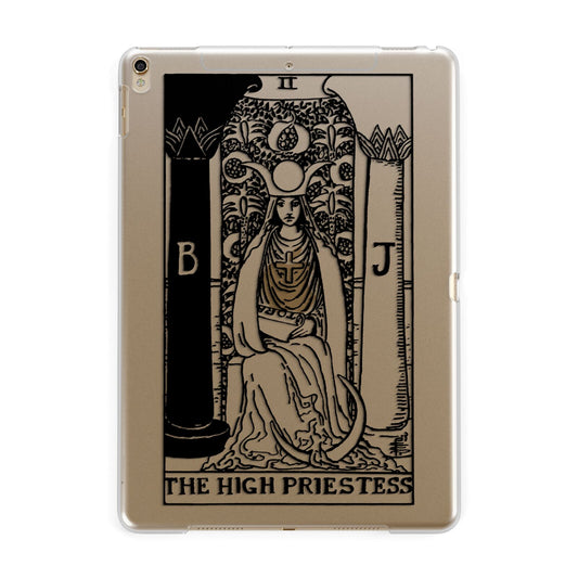 The High Priestess Monochrome Tarot Card Apple iPad Gold Case