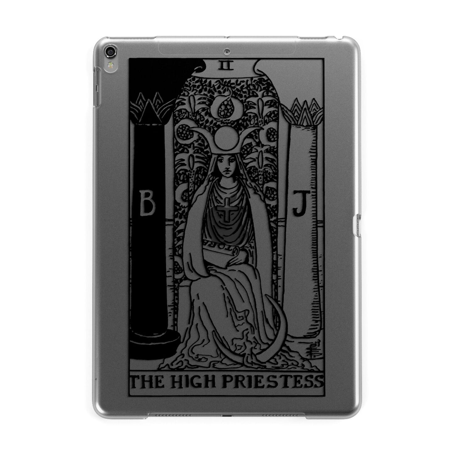 The High Priestess Monochrome Tarot Card Apple iPad Grey Case