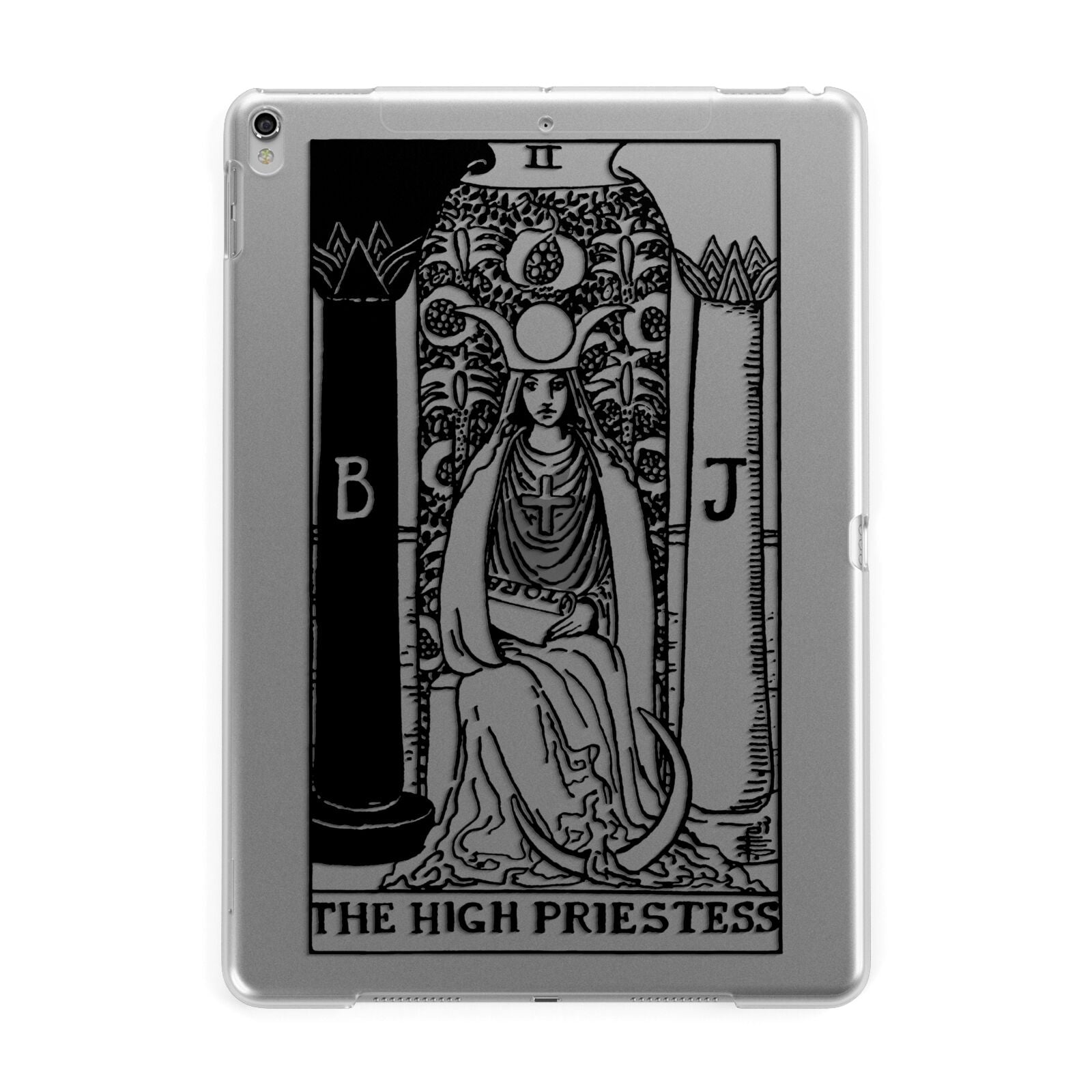 The High Priestess Monochrome Tarot Card Apple iPad Silver Case