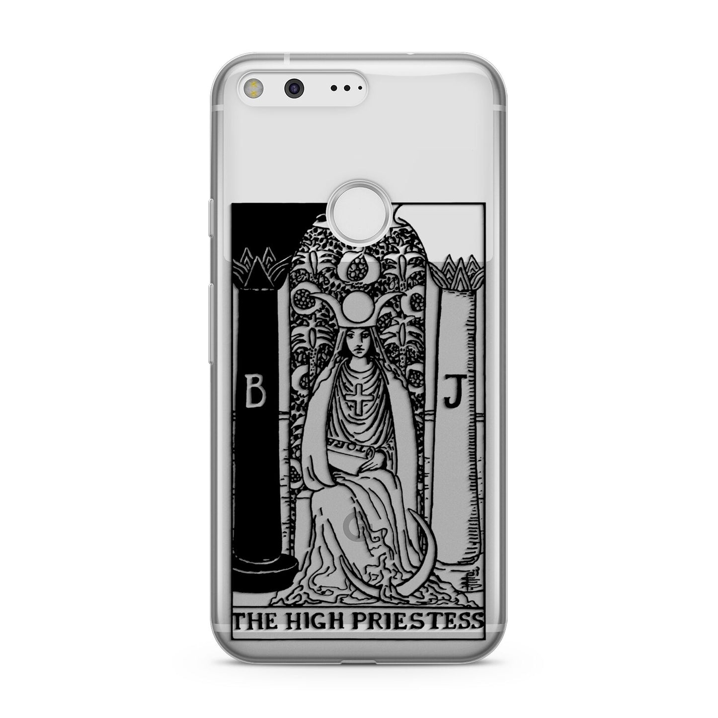 The High Priestess Monochrome Tarot Card Google Pixel Case