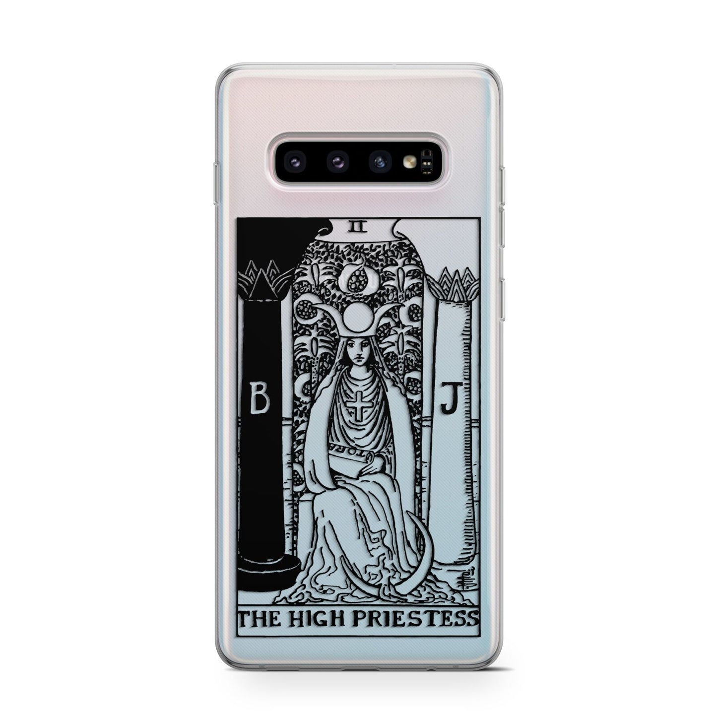 The High Priestess Monochrome Tarot Card Protective Samsung Galaxy Case