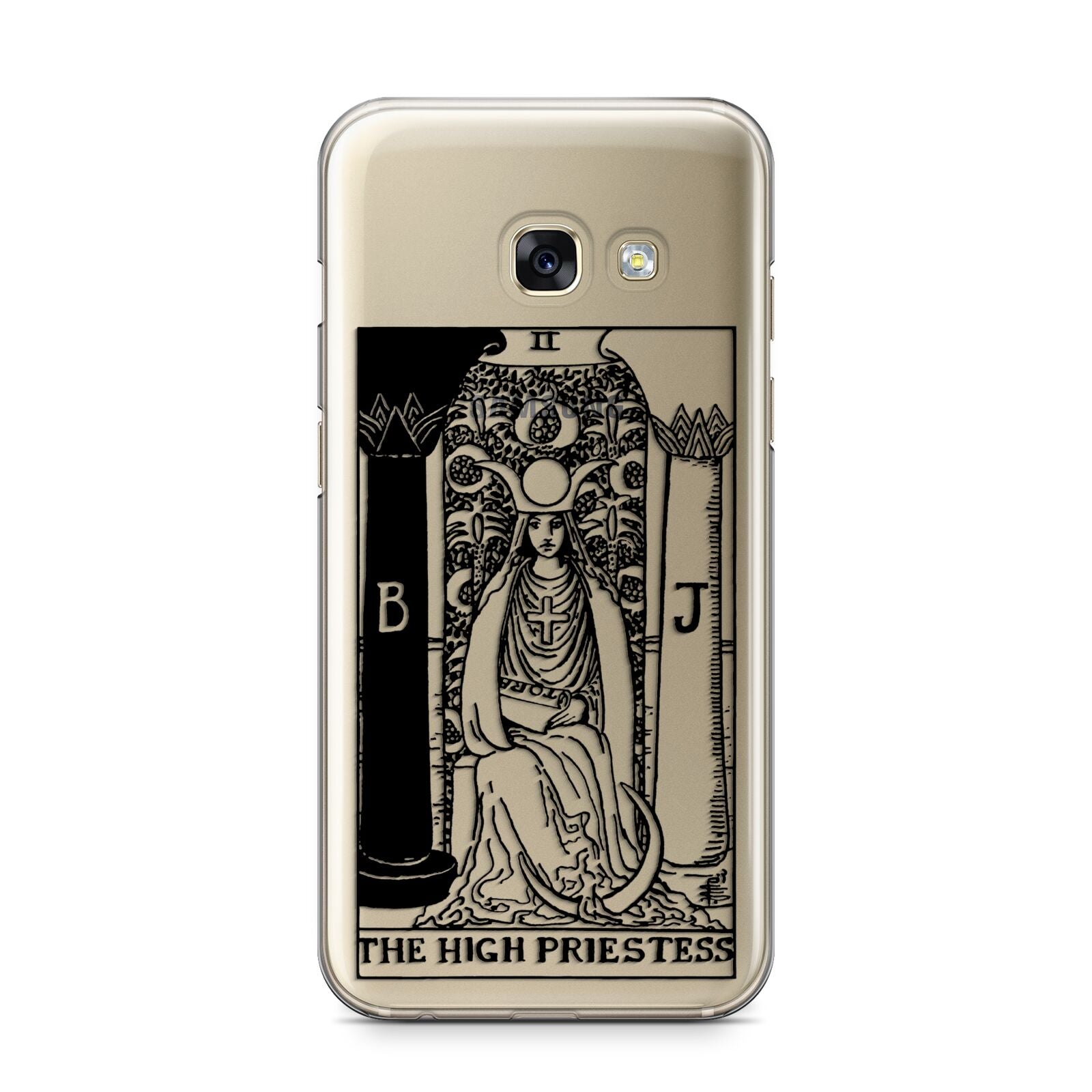 The High Priestess Monochrome Tarot Card Samsung Galaxy A3 2017 Case on gold phone