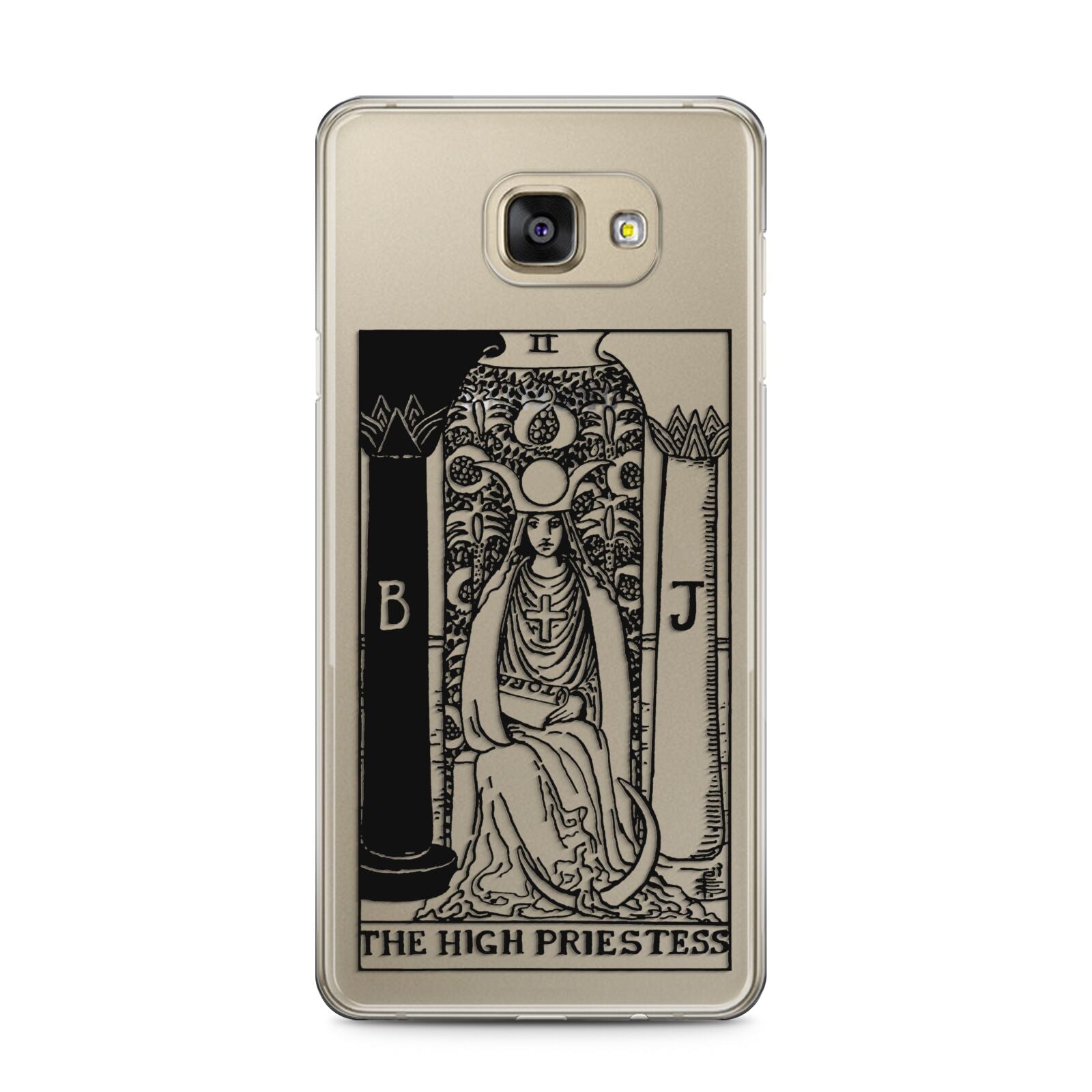 The High Priestess Monochrome Tarot Card Samsung Galaxy A5 2016 Case on gold phone